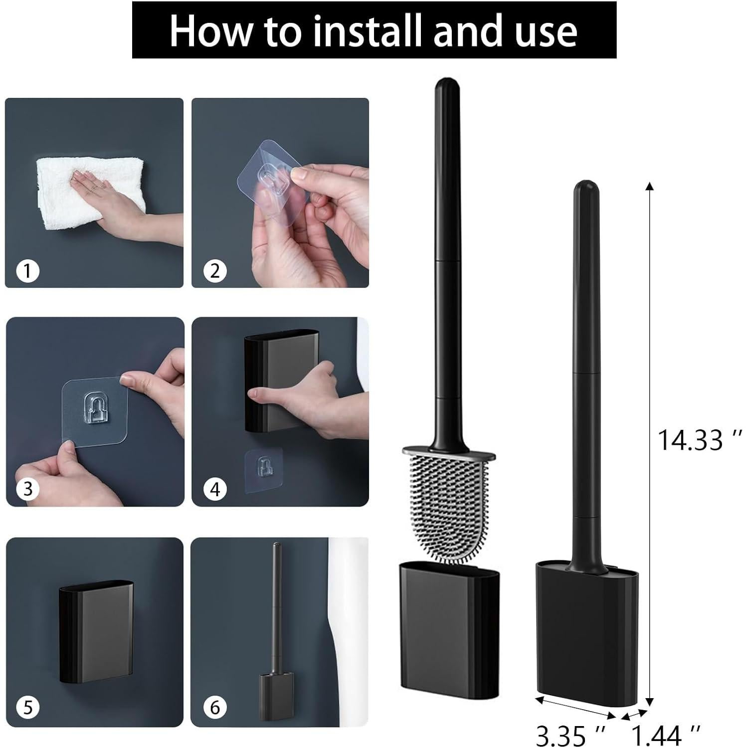 Cepillo de Inodoro WOBEVB con Soporte y Cepillo de Ranura