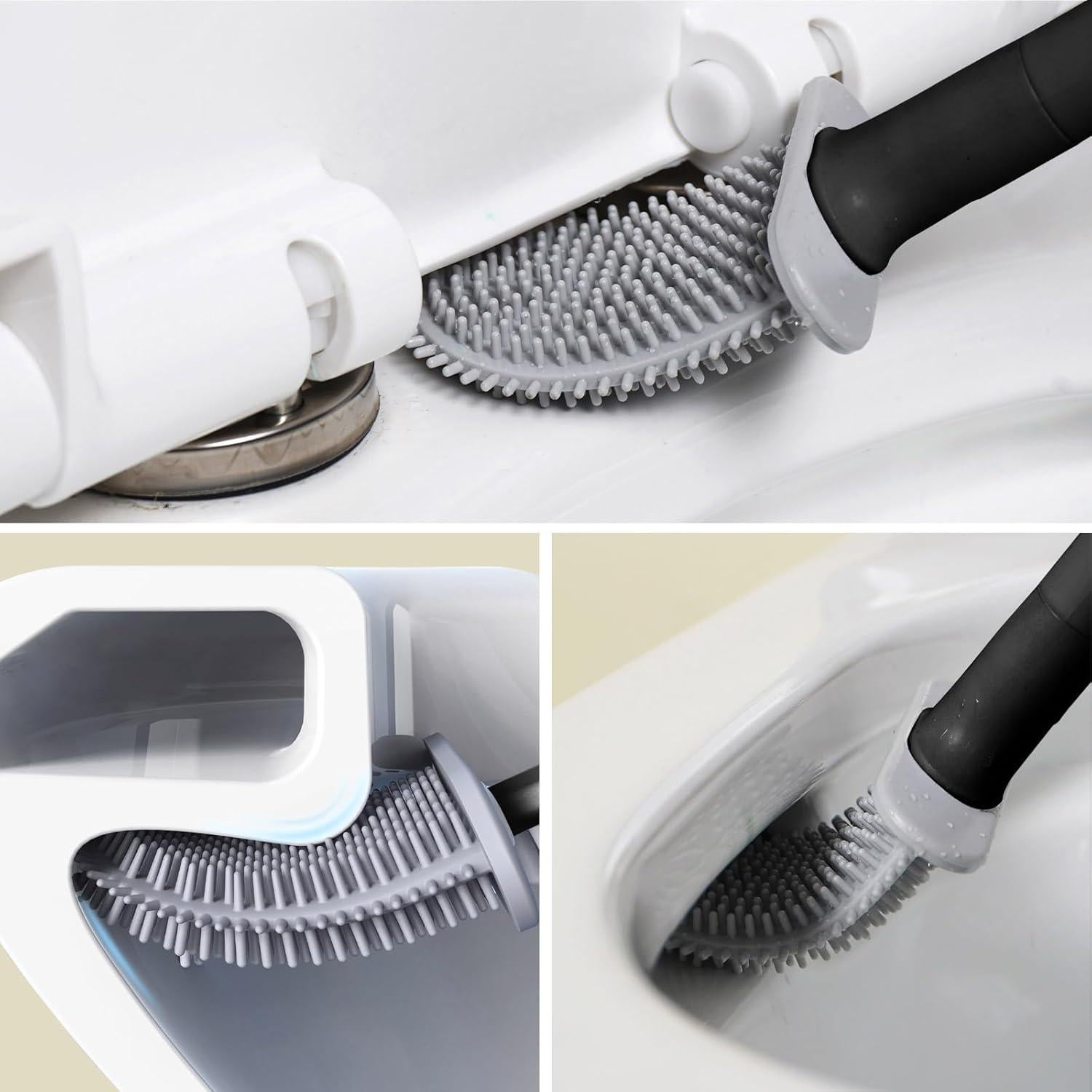 Cepillo de Inodoro WOBEVB con Soporte y Cepillo de Ranura