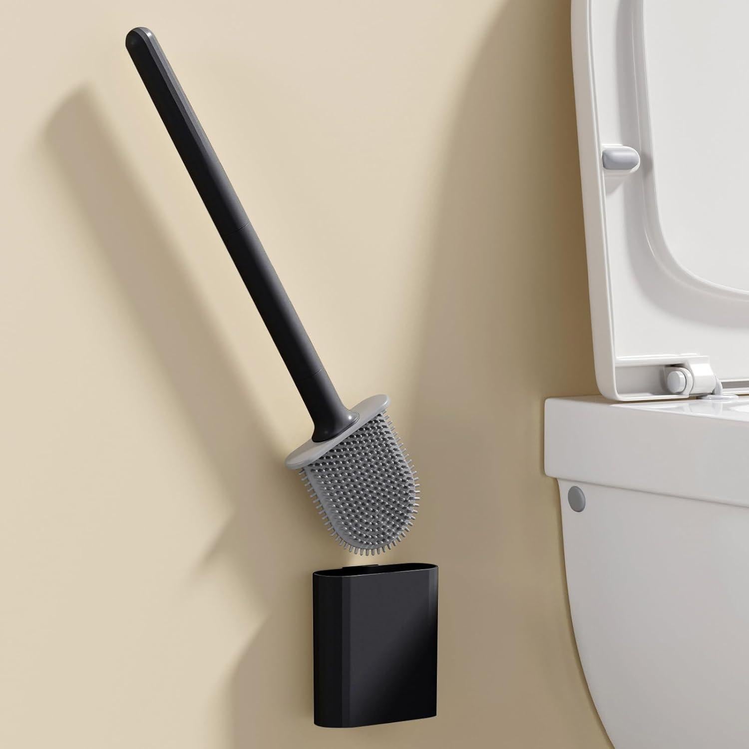 Cepillo de Inodoro WOBEVB con Soporte y Cepillo de Ranura
