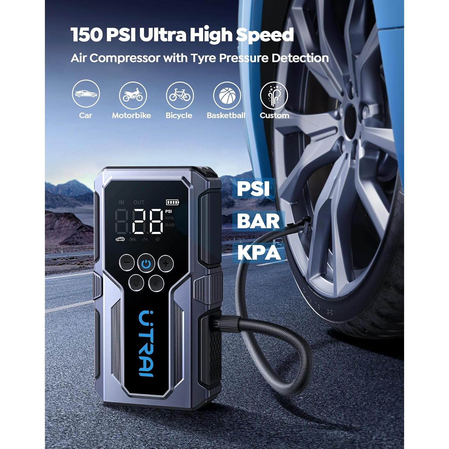 Arrancador de batería UTRAI JS-9 con compresor 150 PSI