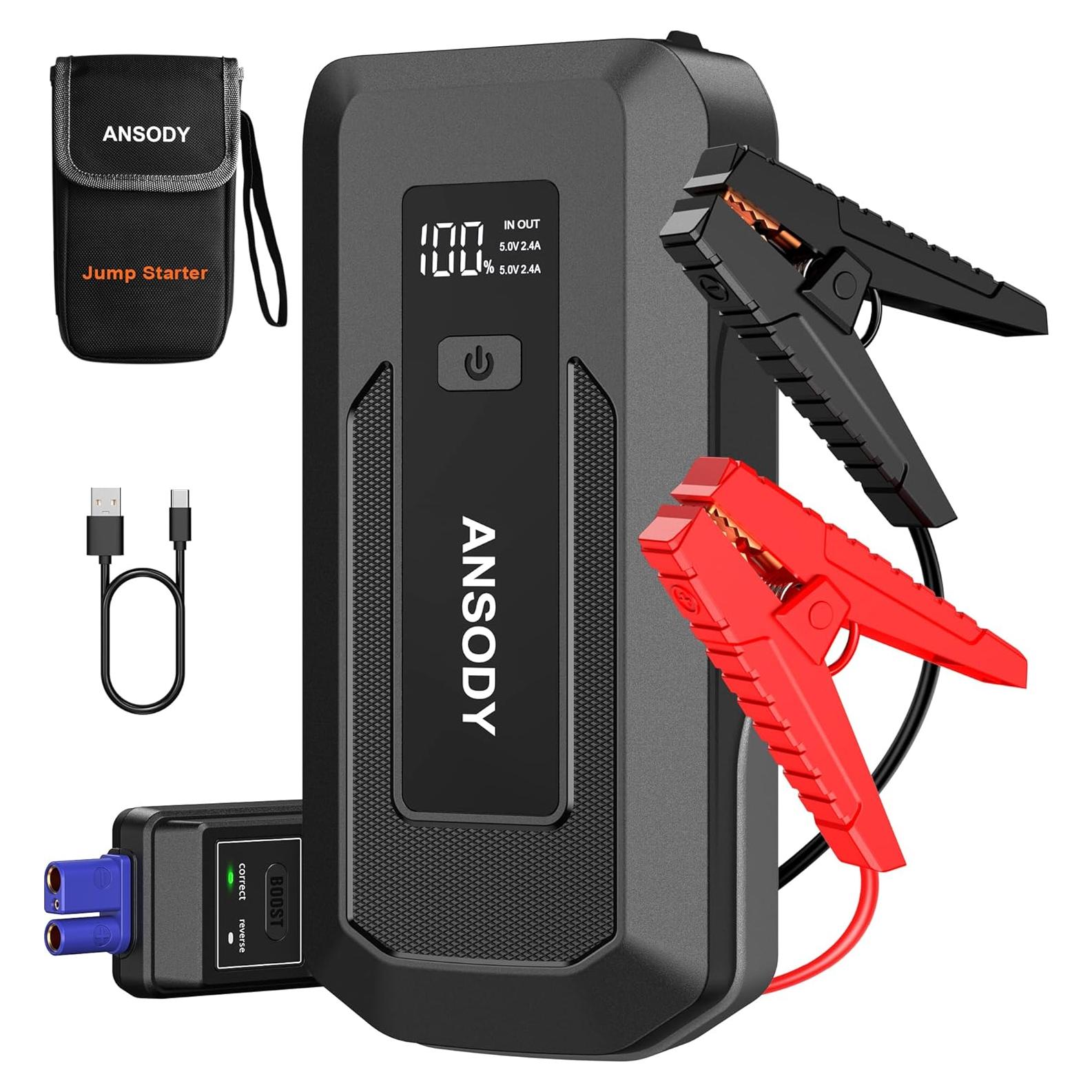 Arrancador de Coche Ansody S7 3000A con Luz LED y SOS