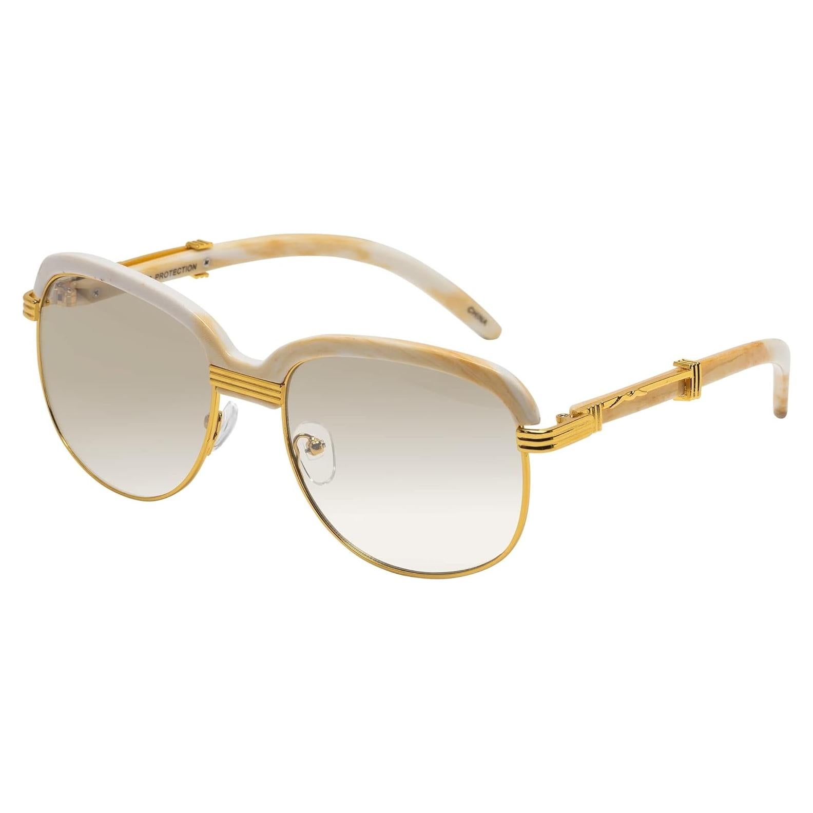 Gafas de Sol Aviador Elite Slim Metal y Madera UV 54mm