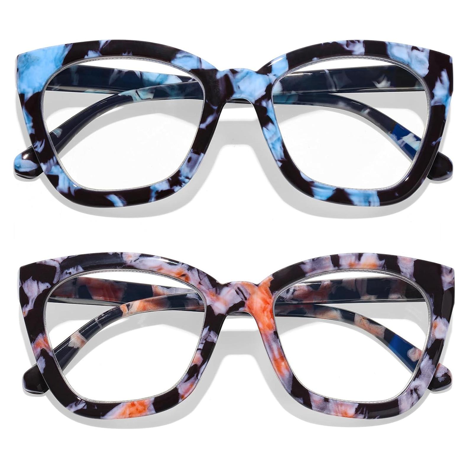 Gafas de Lectura AQWANO Mujeres Ojo de Gato 0.0 Anti Luz Azul