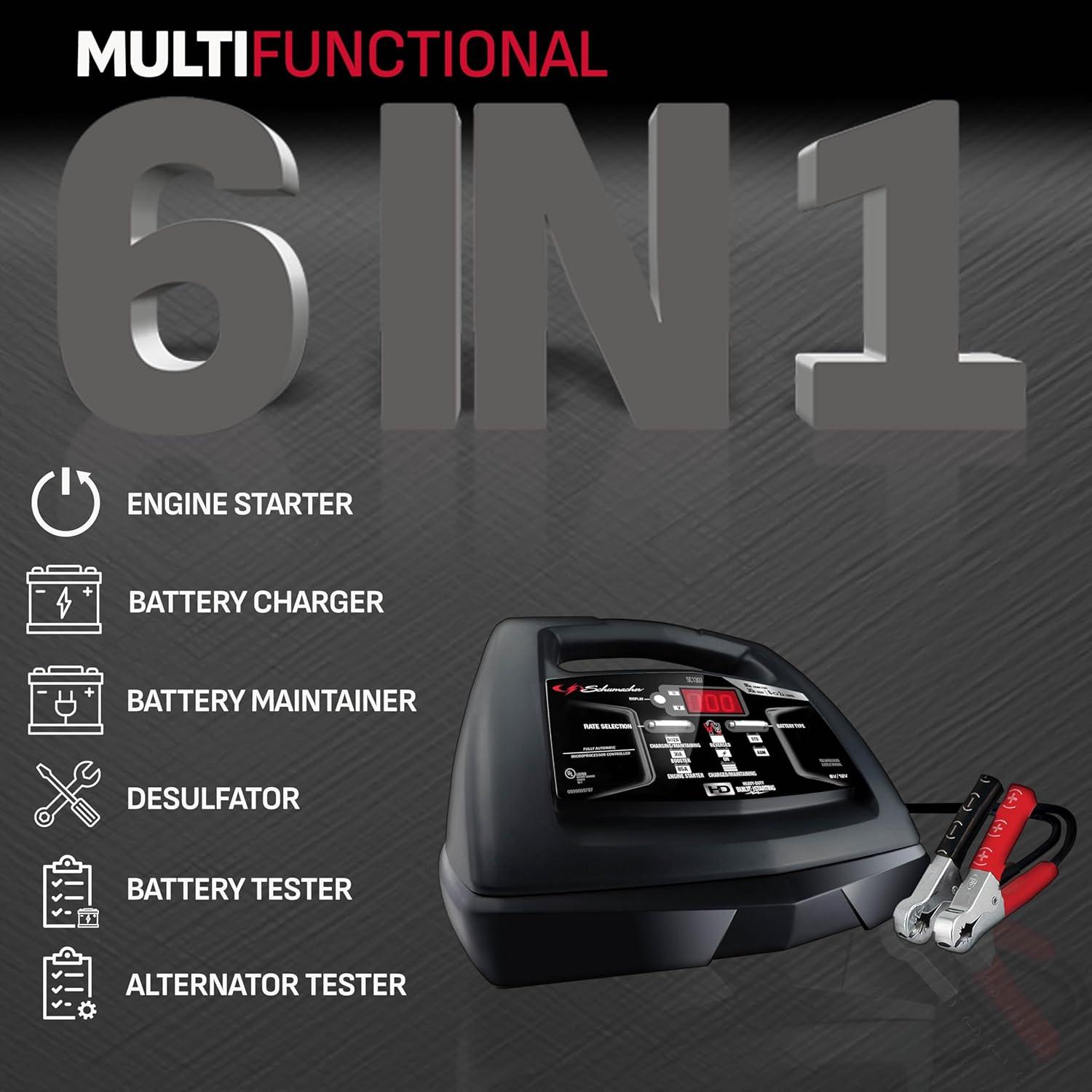 Cargador y Arrancador Schumacher SC1307 6-en-1 85A 6-12V