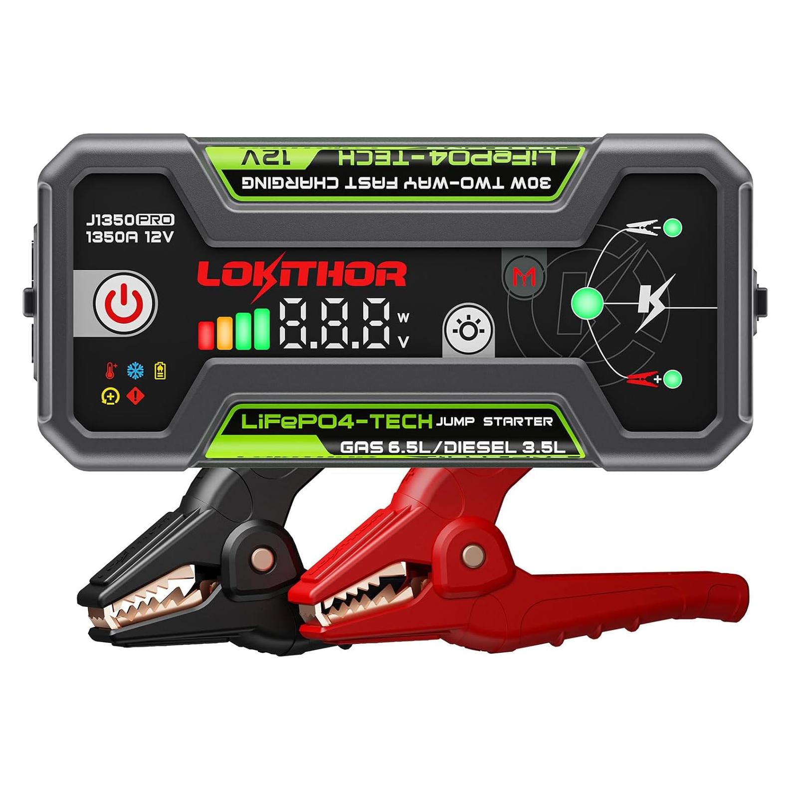 Arrancador de Salto LOKITHOR J1350PRO 1350A LiFePO4 Portátil