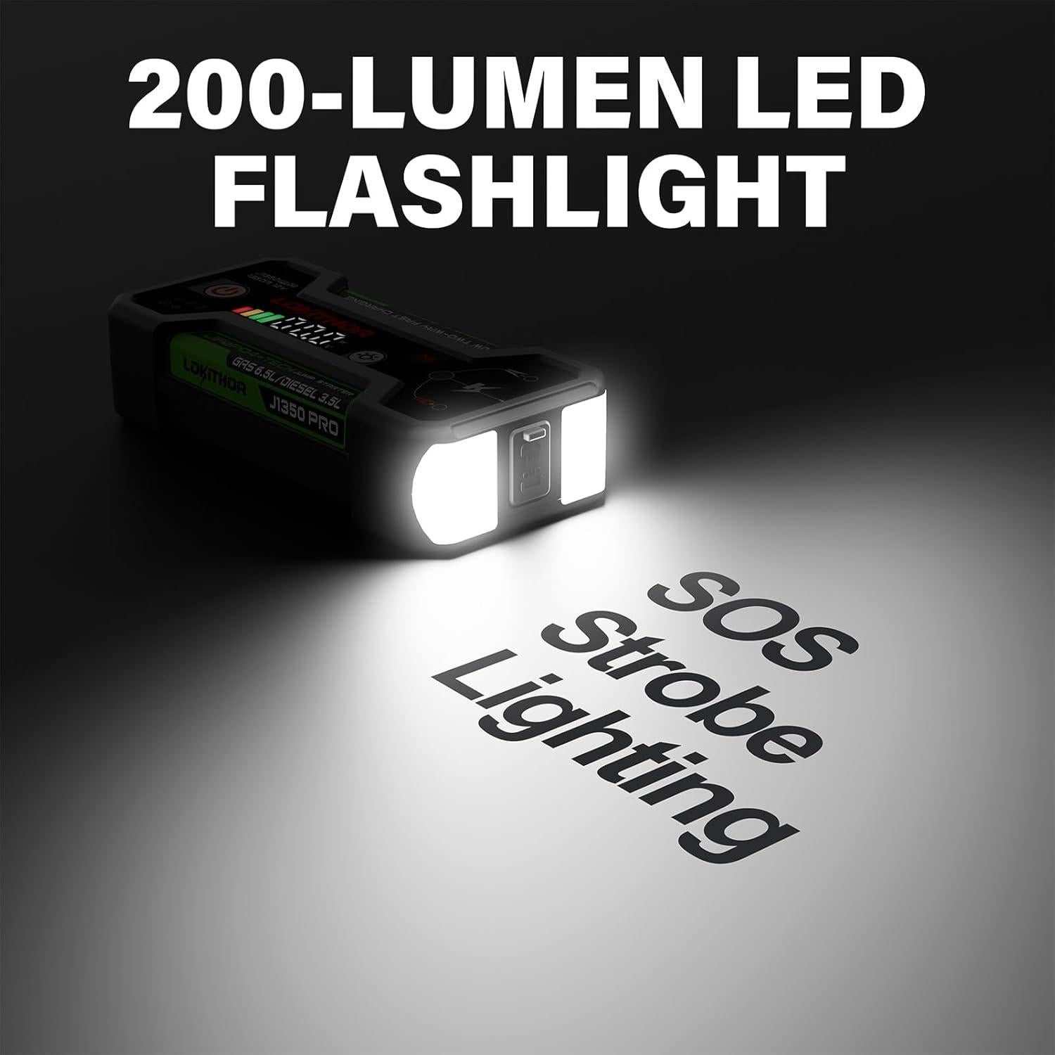 Arrancador de Salto LOKITHOR J1350PRO 1350A LiFePO4 Portátil