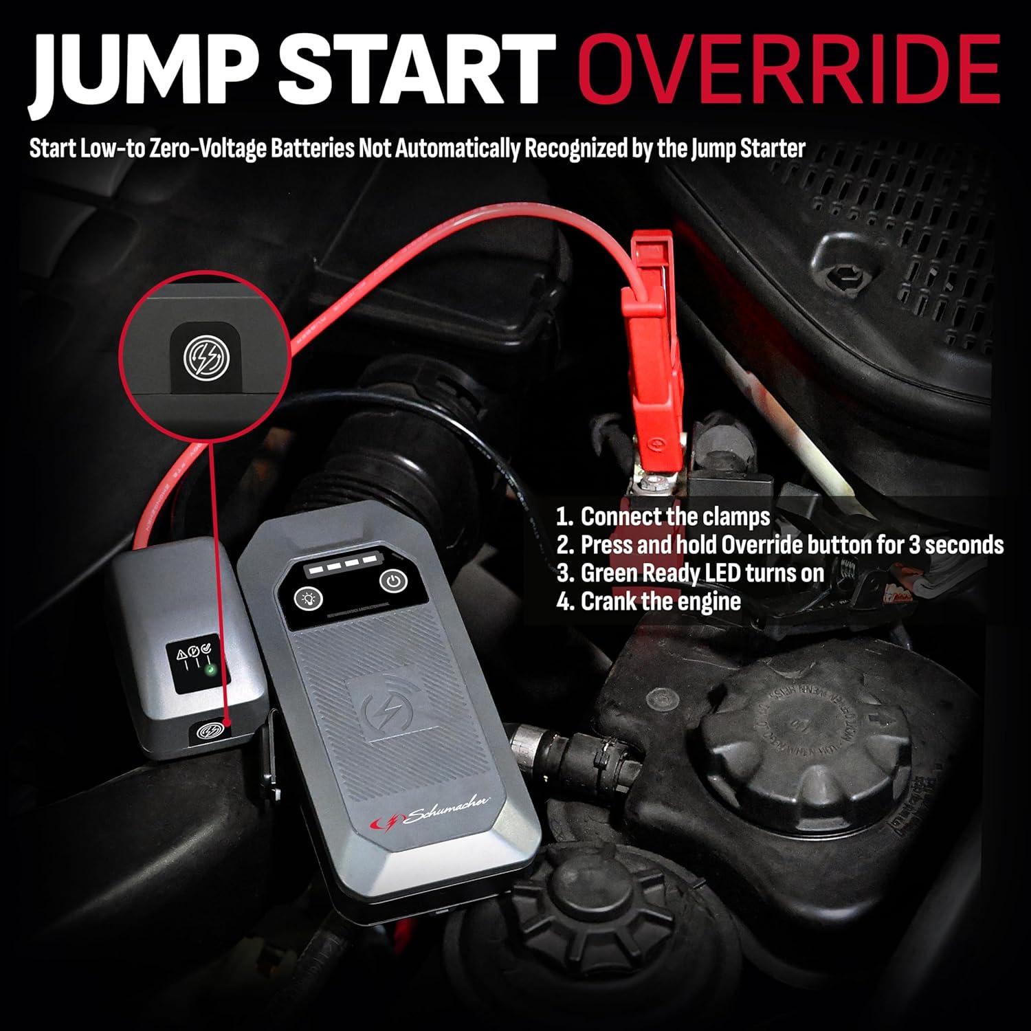 Arrancador de Salto Schumacher SL1674 1500A 12V Carga Inalámbrica