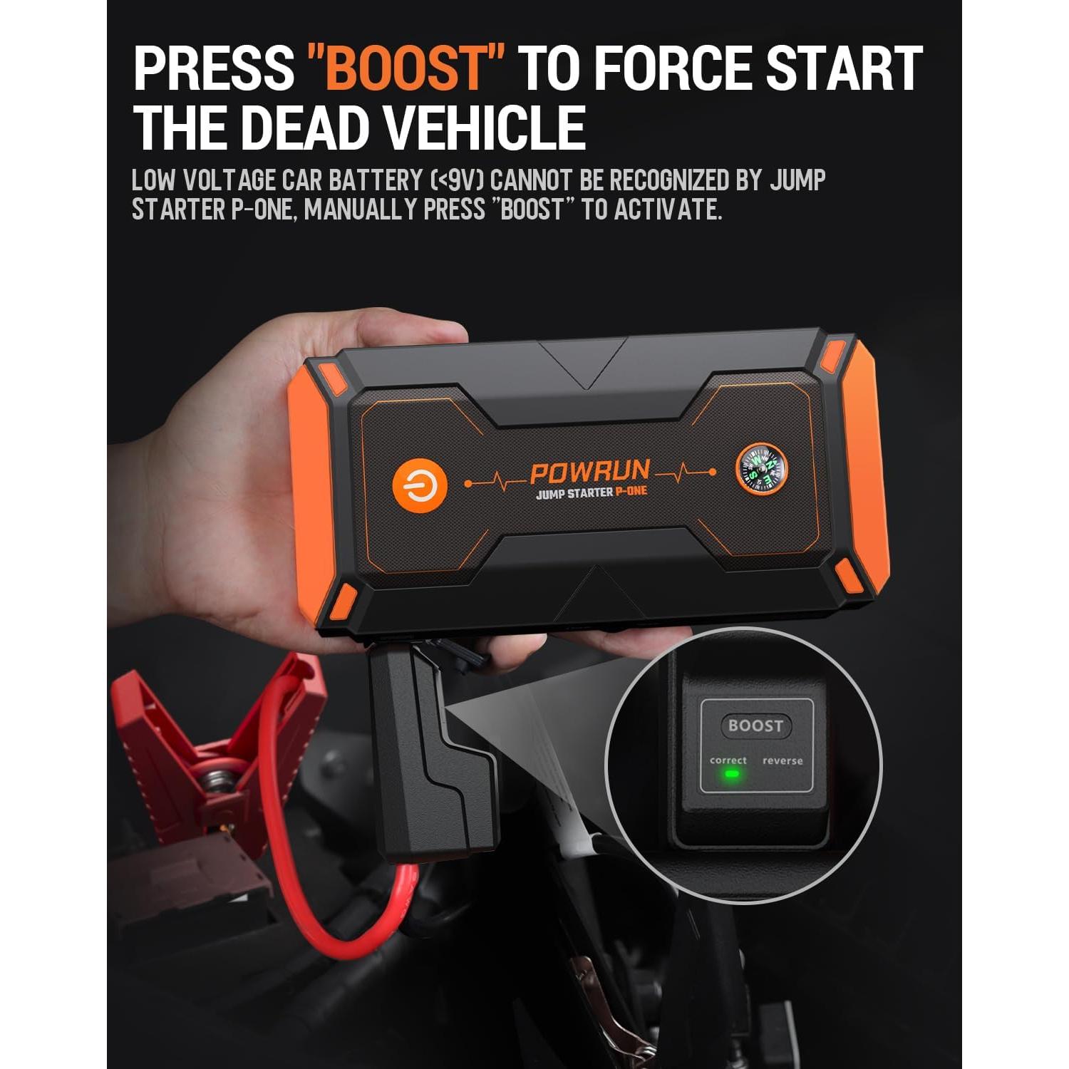 Arrancador de Batería Powrun P-ONE 2000A 12V con LED