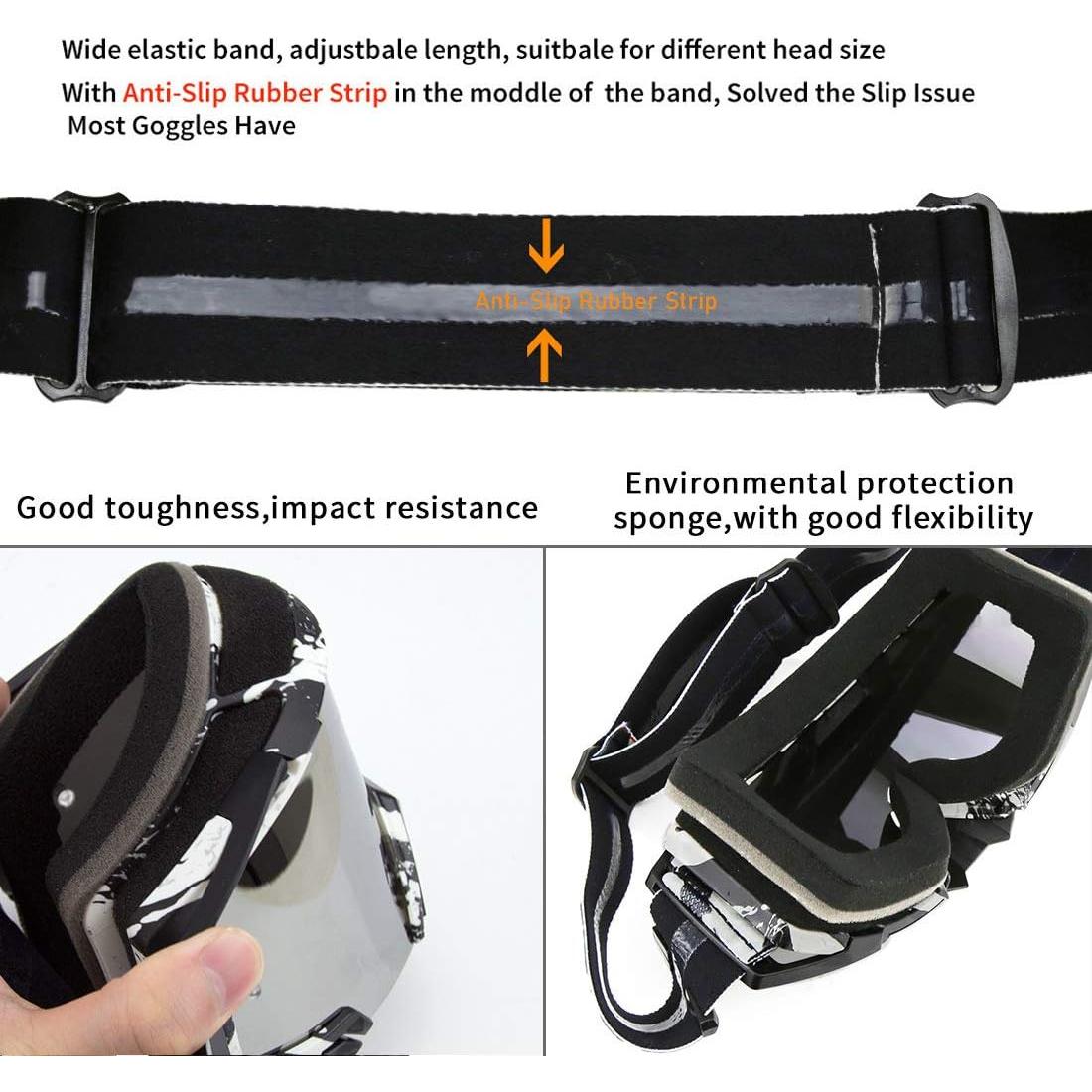 Gafas de Motocross ZDATT ZSP Anti-UV Ajustables