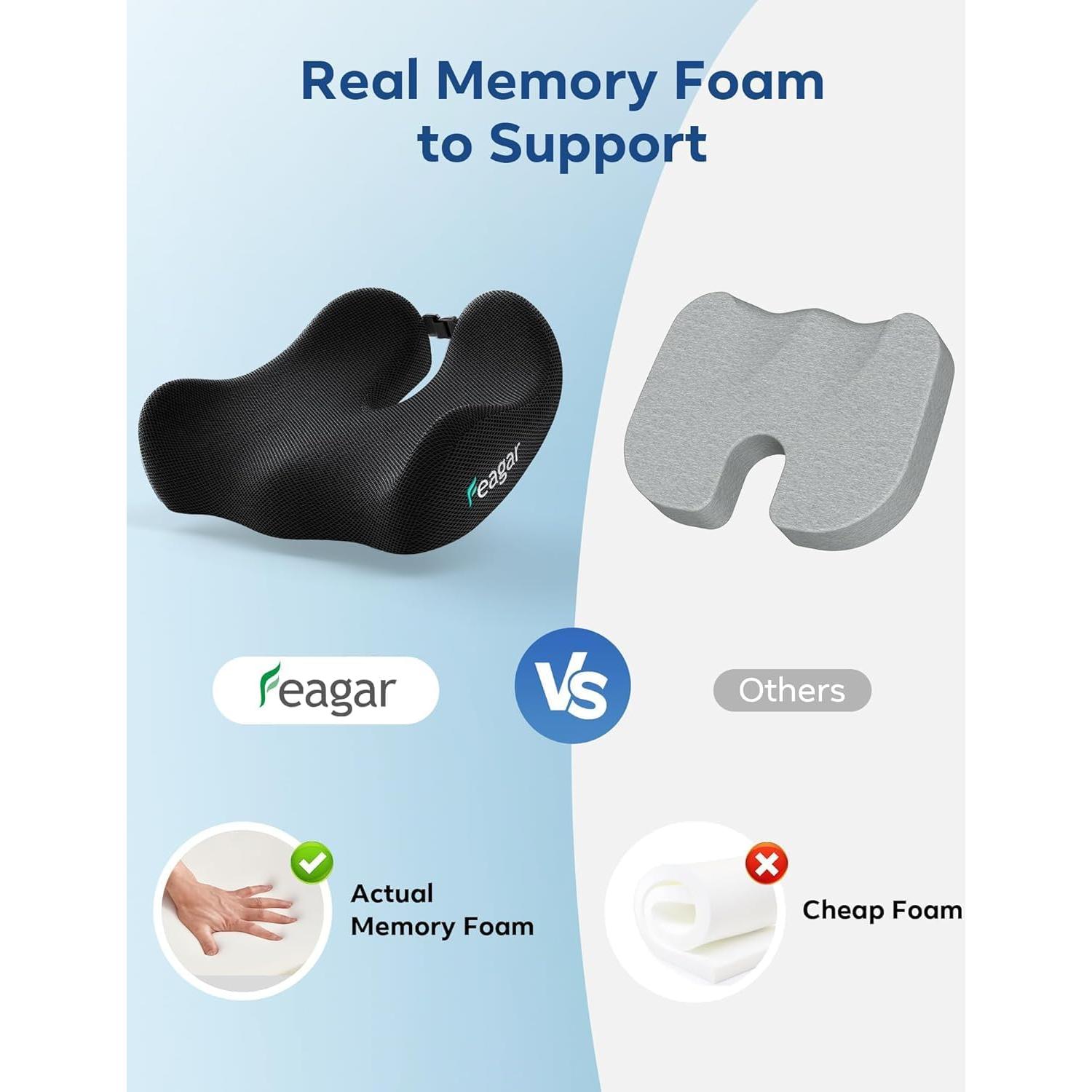 Cojín de Silla de Oficina Feagar C18 Espuma Viscoelástica 49.7x39.9cm