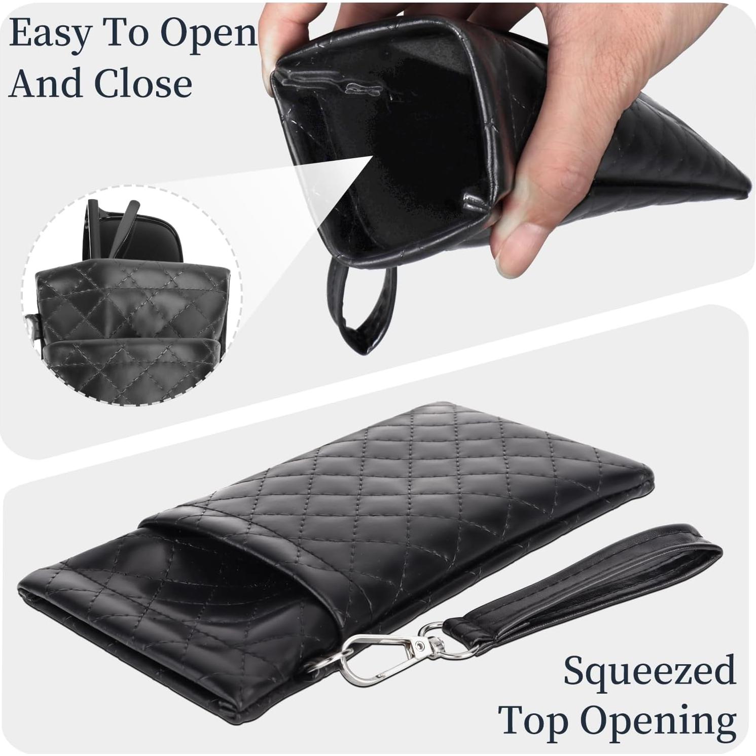 Estuche Doble para Gafas RayLove Pouch de Cuero Negro