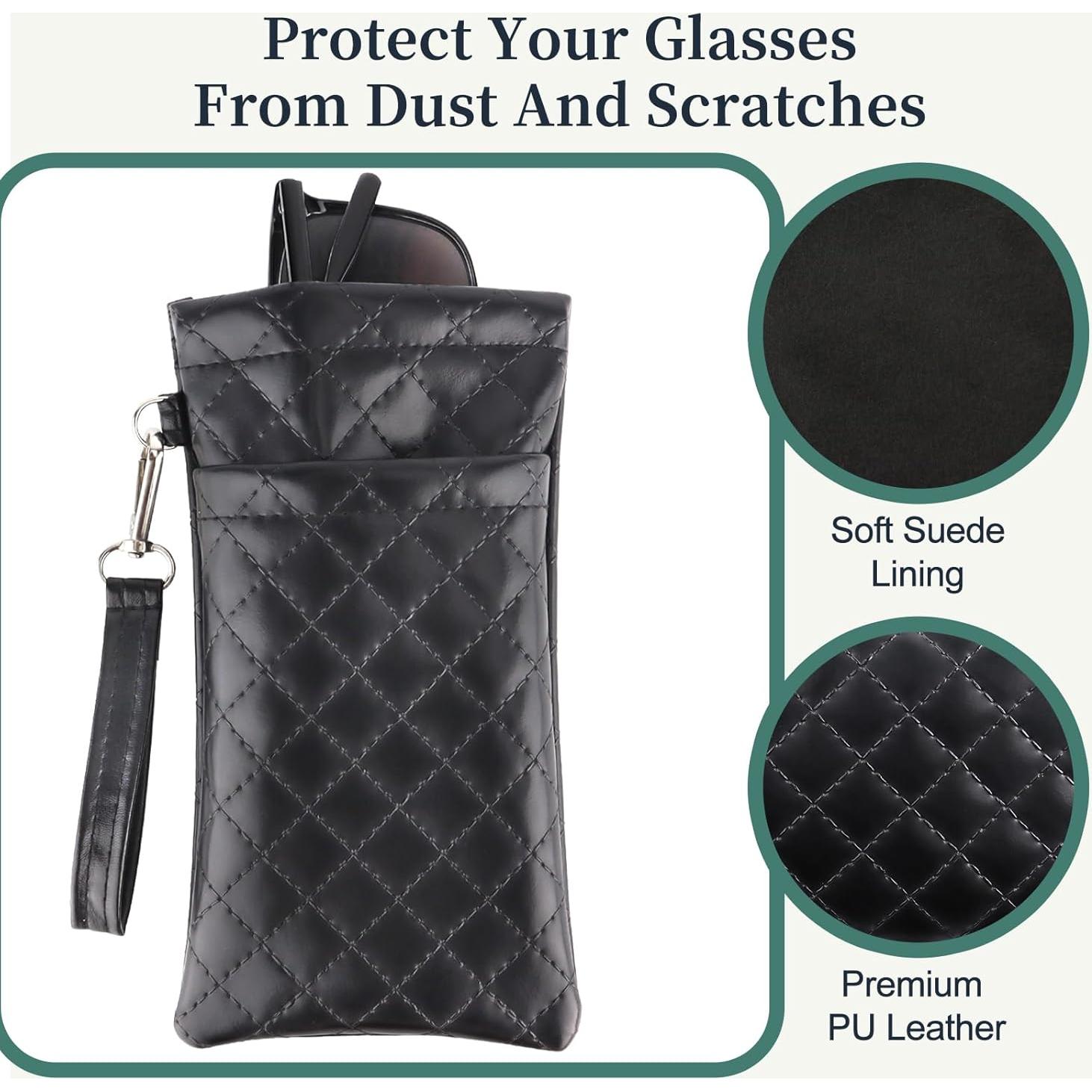 Estuche Doble para Gafas RayLove Pouch de Cuero Negro