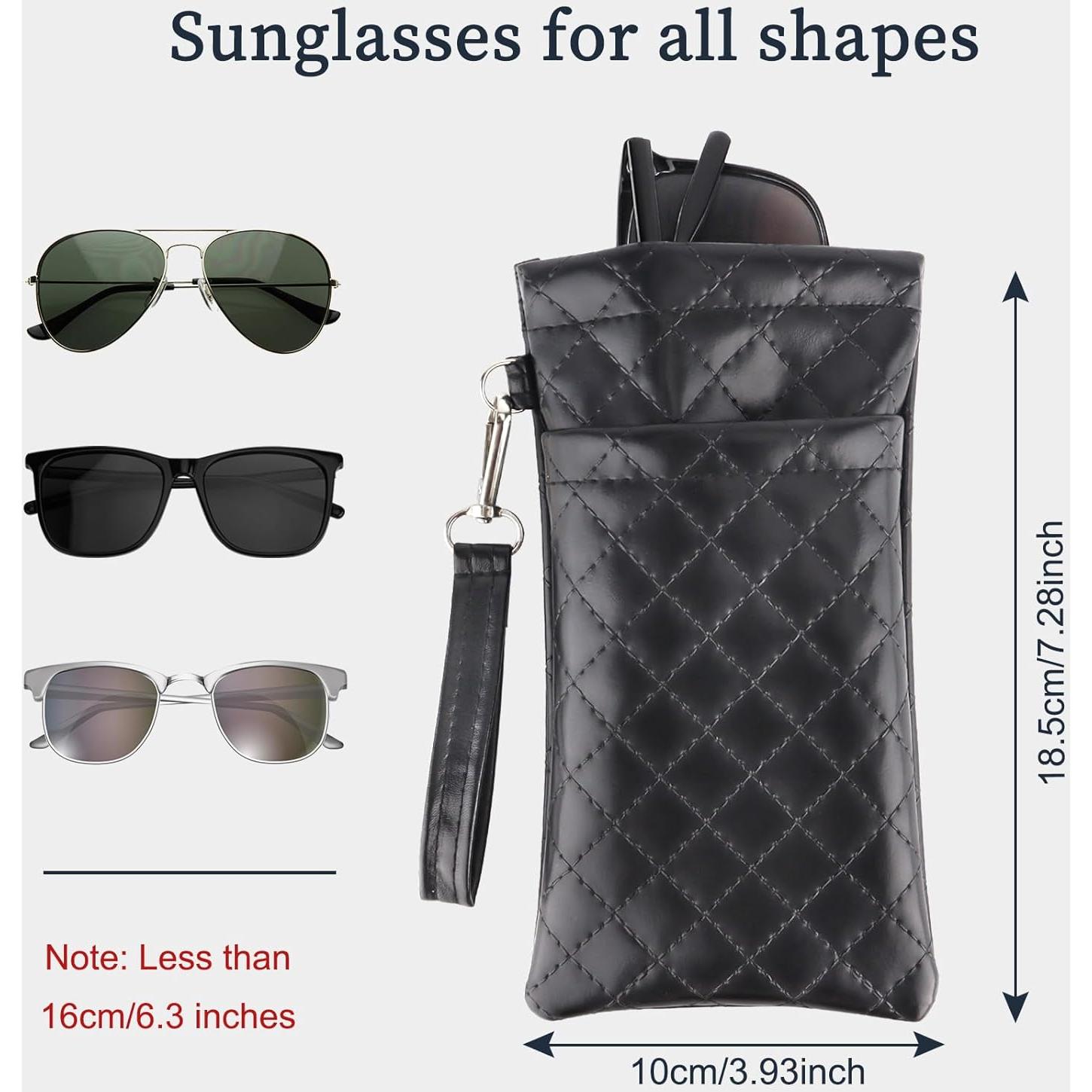 Estuche Doble para Gafas RayLove Pouch de Cuero Negro