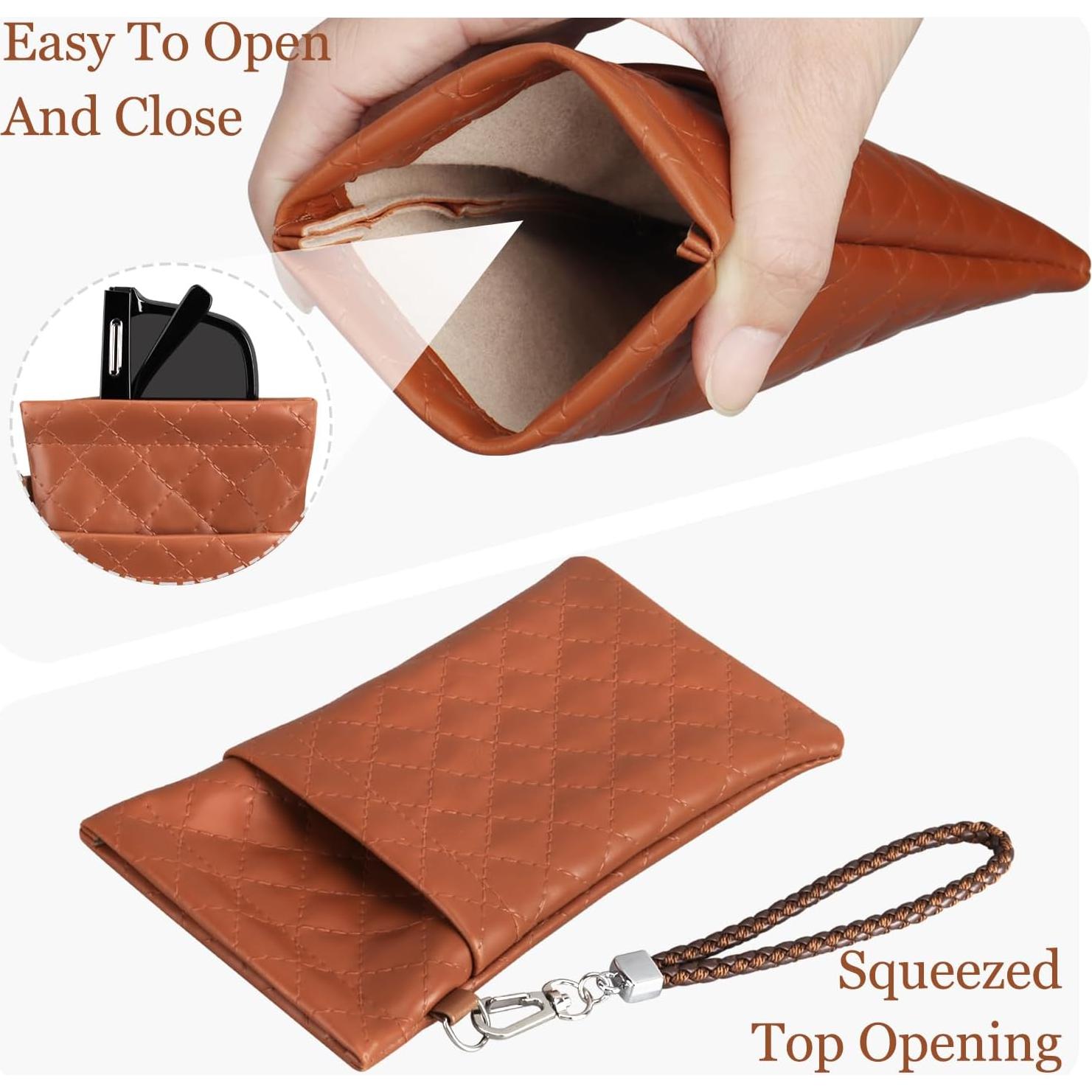 Estuche Doble para Gafas RayLove Pouch de Cuero Marrón