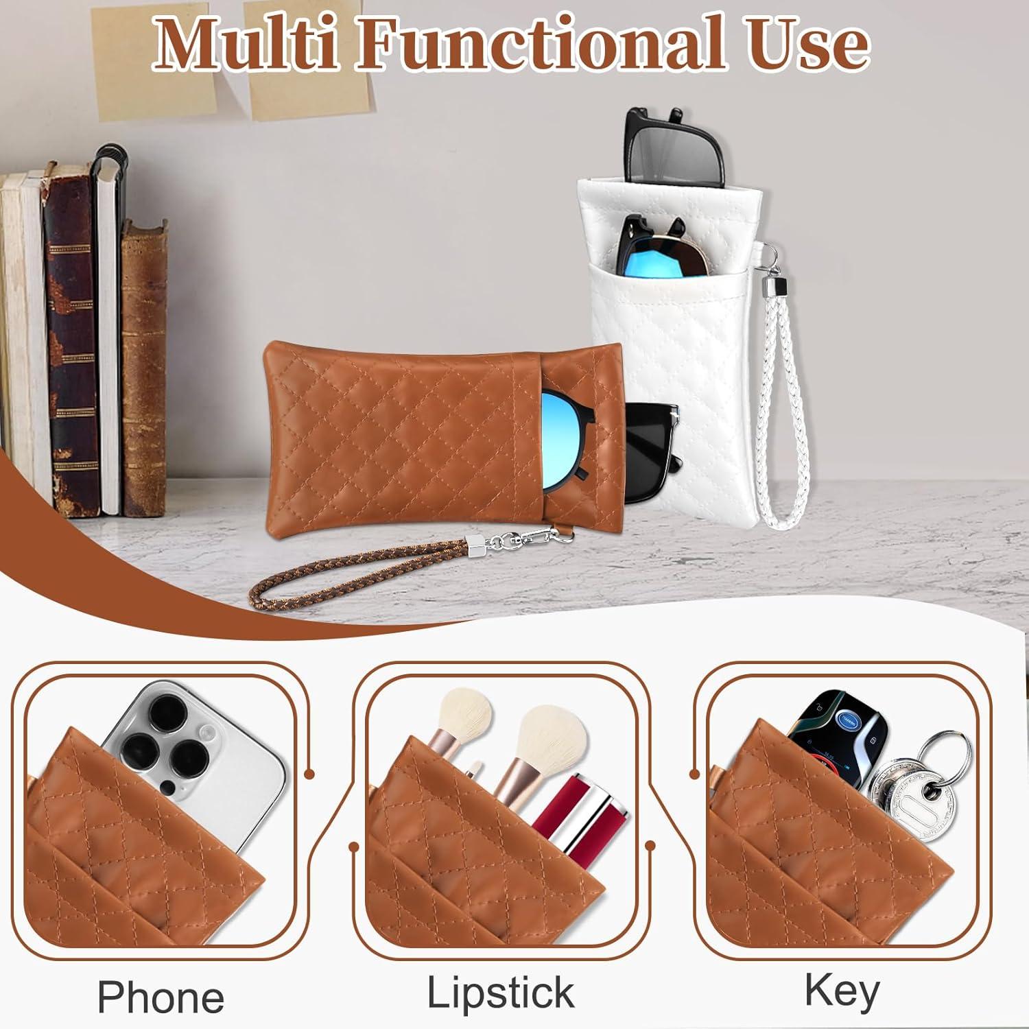 Estuche Doble para Gafas RayLove Pouch de Cuero Marrón