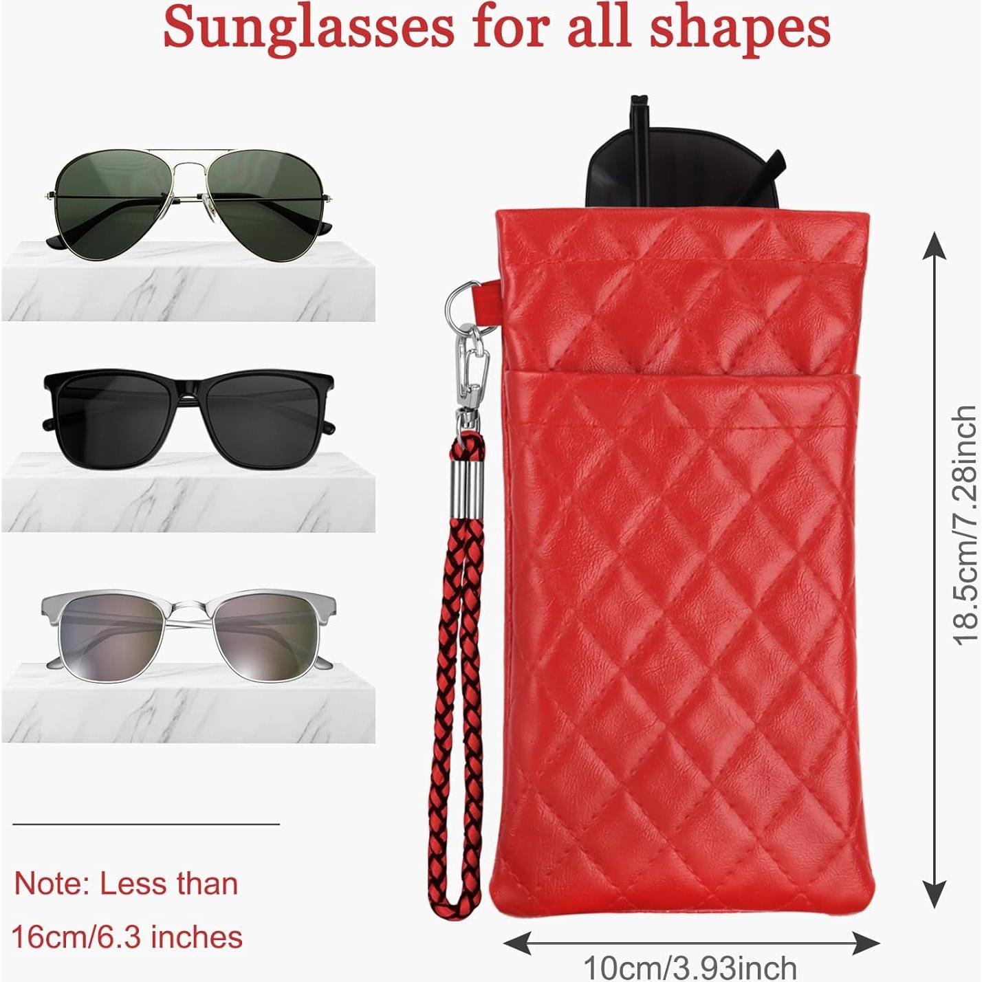Estuche Doble para Gafas RayLove Rojo Bolsa de Cuero PU