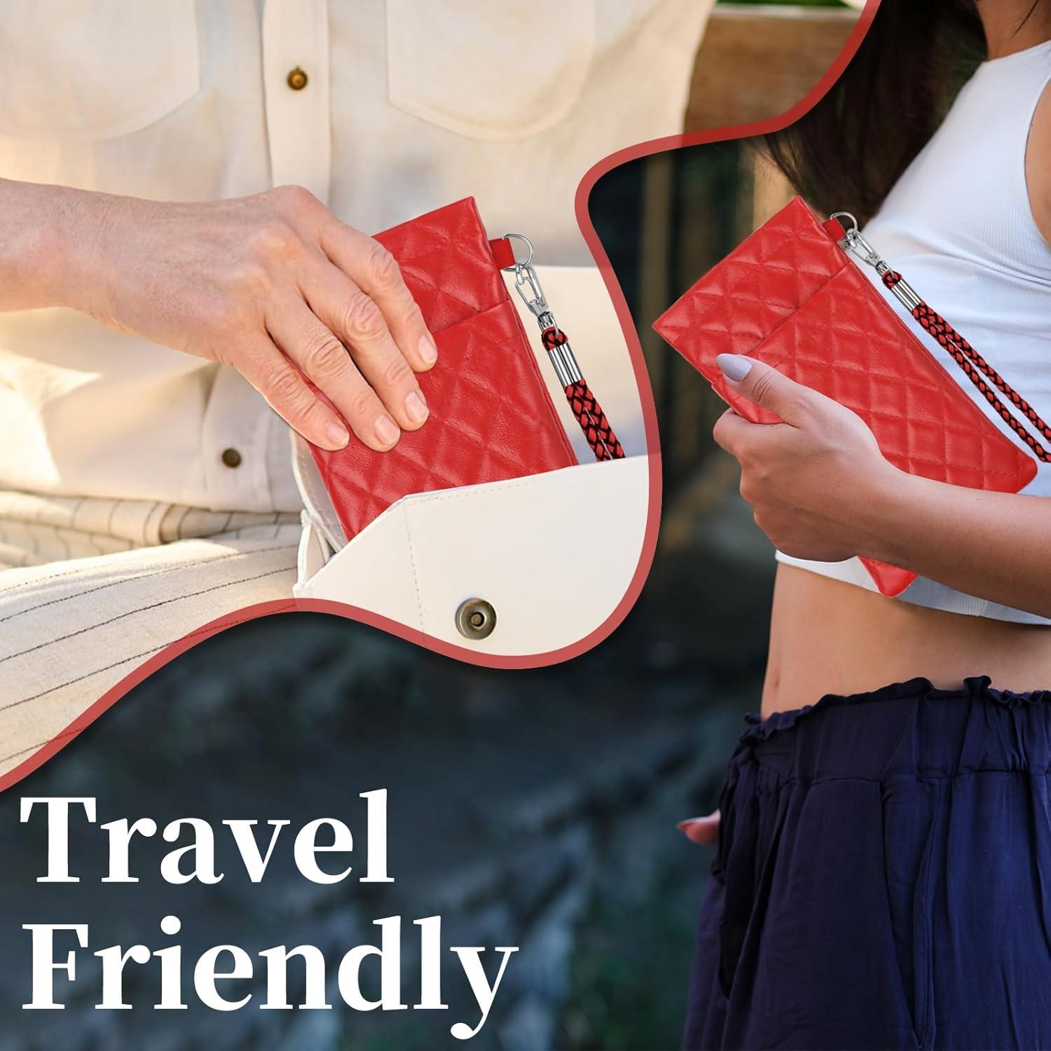 Estuche Doble para Gafas RayLove Rojo Bolsa de Cuero PU