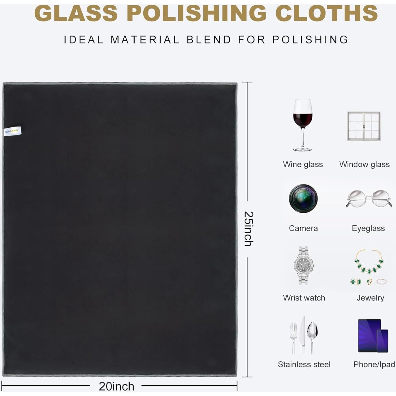 Paños de Microfibra SINLAND 4 Piezas 63.5x50.8cm Negro