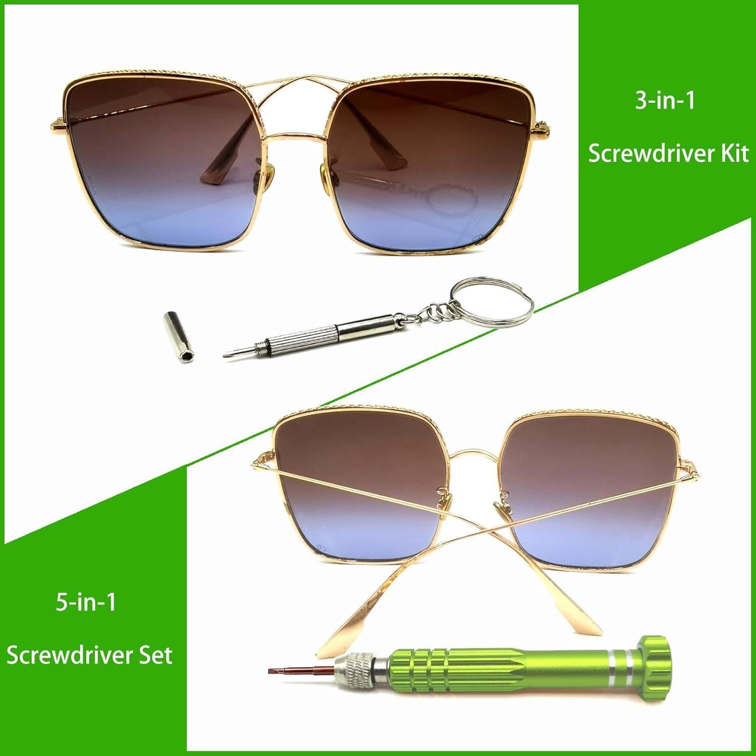 Kit de Reparación de Gafas Tasainu 5 en 1 Verde