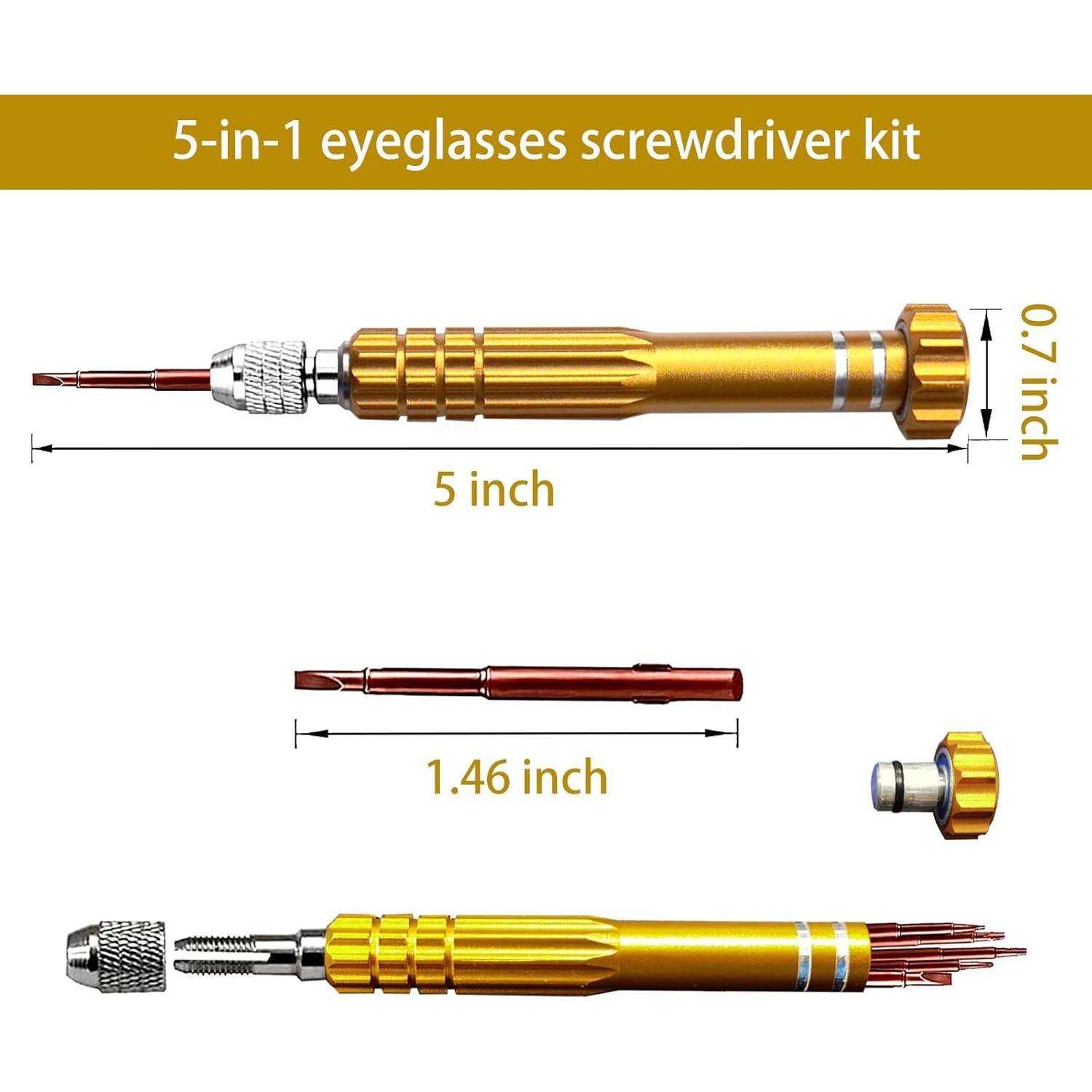 Kit de Reparación de Gafas Tasainu 5 en 1 con Destornilladores