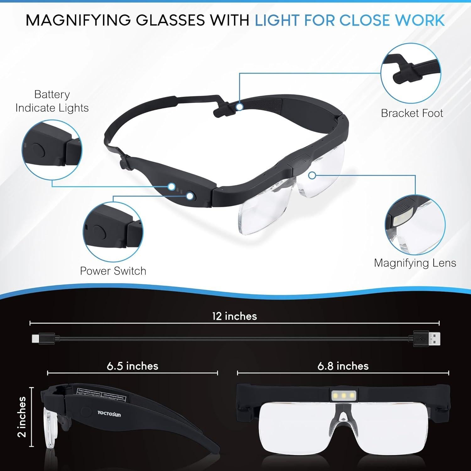 Lupa YOCTOSUN con Diadema y 5 Lentes de Aumento