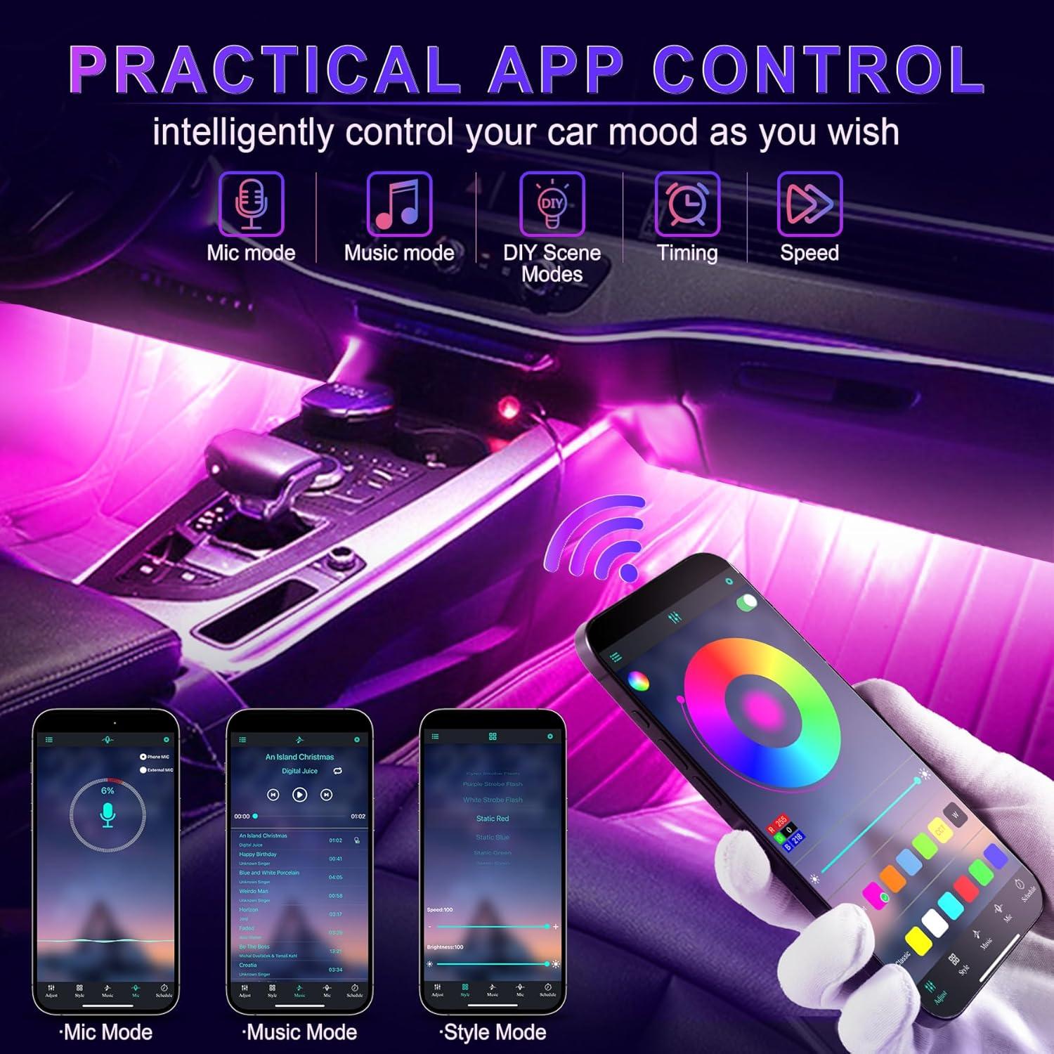 Luces LED de Interior LivTee RGB con Control App 4 Piezas
