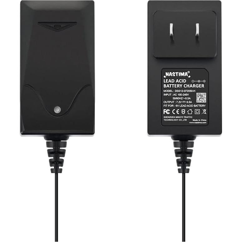 Cargador de Batería NASTIMA 6V 0.5A con LED y Clips