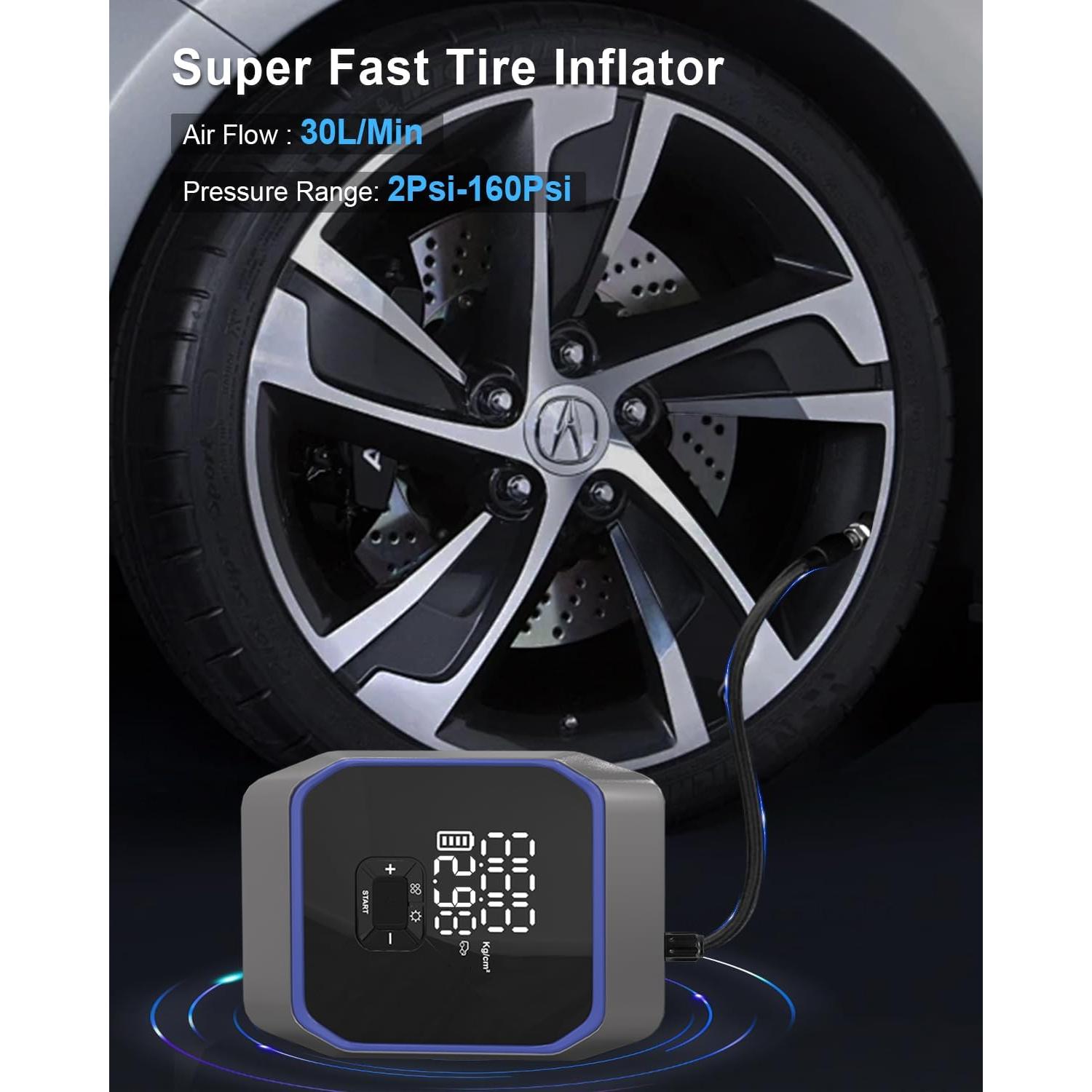 Arrancador de coche Sikoolet KF03 6000A con compresor y LED