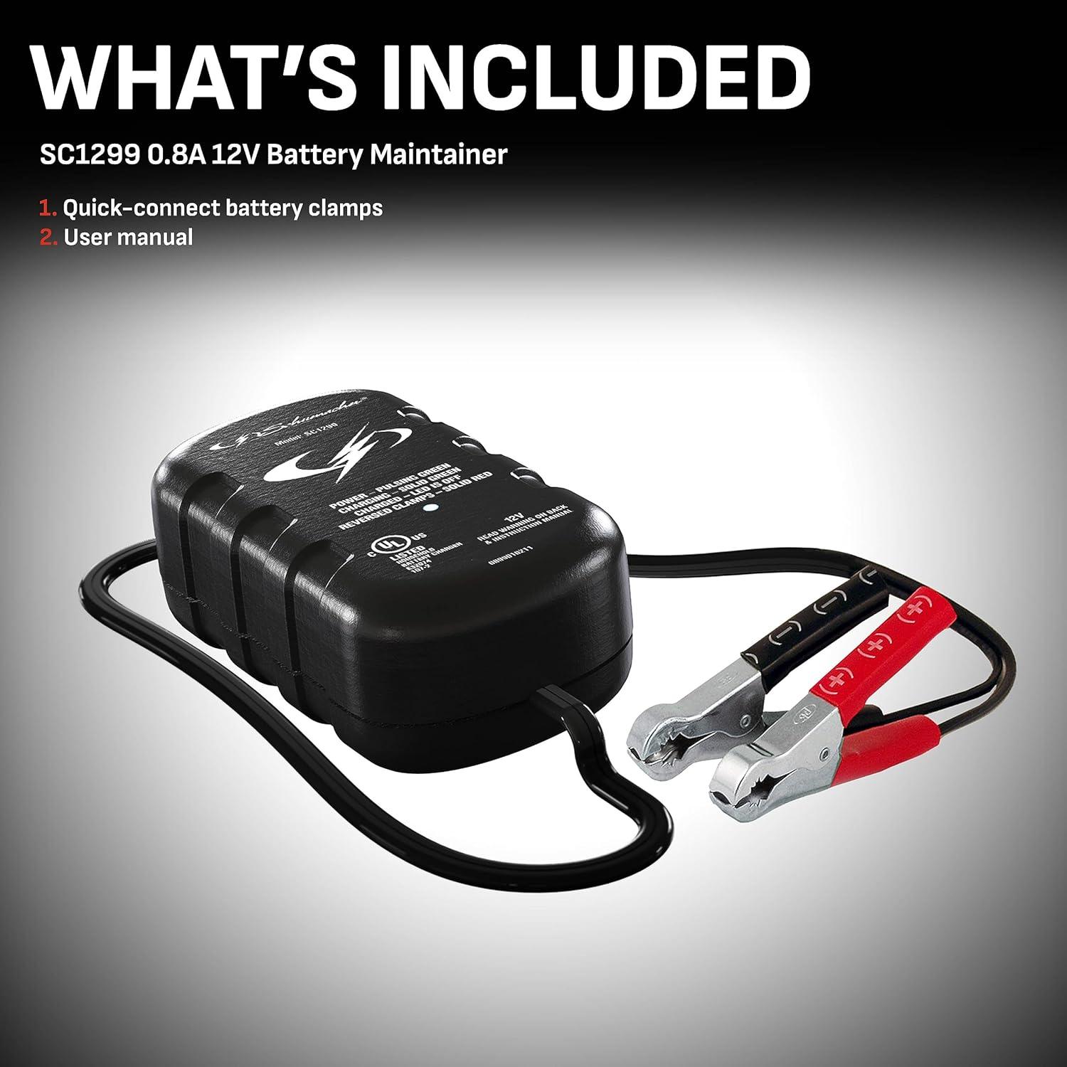 Cargador Mantenedor Schumacher SC1299 0.8A 12V Automático