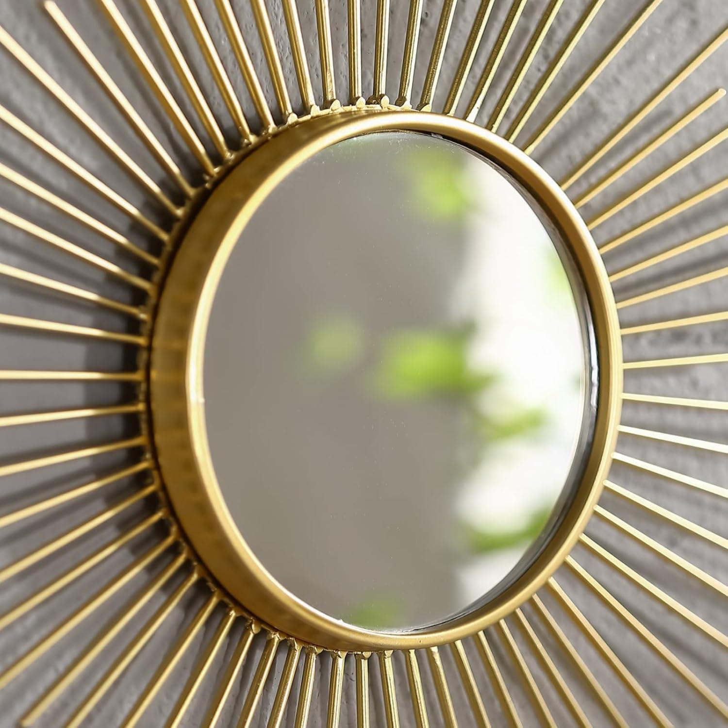 Espejo Solar Grande MOCOME 61 cm Oro Decoración Pared