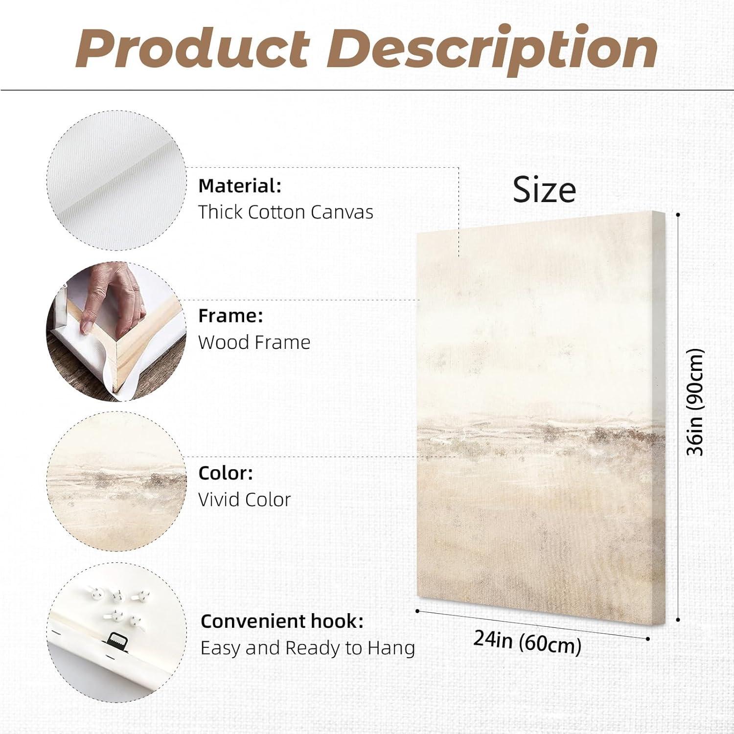 Conjunto de 3 Impresiones en Lienzo Abstracto Baccone 91x61 cm