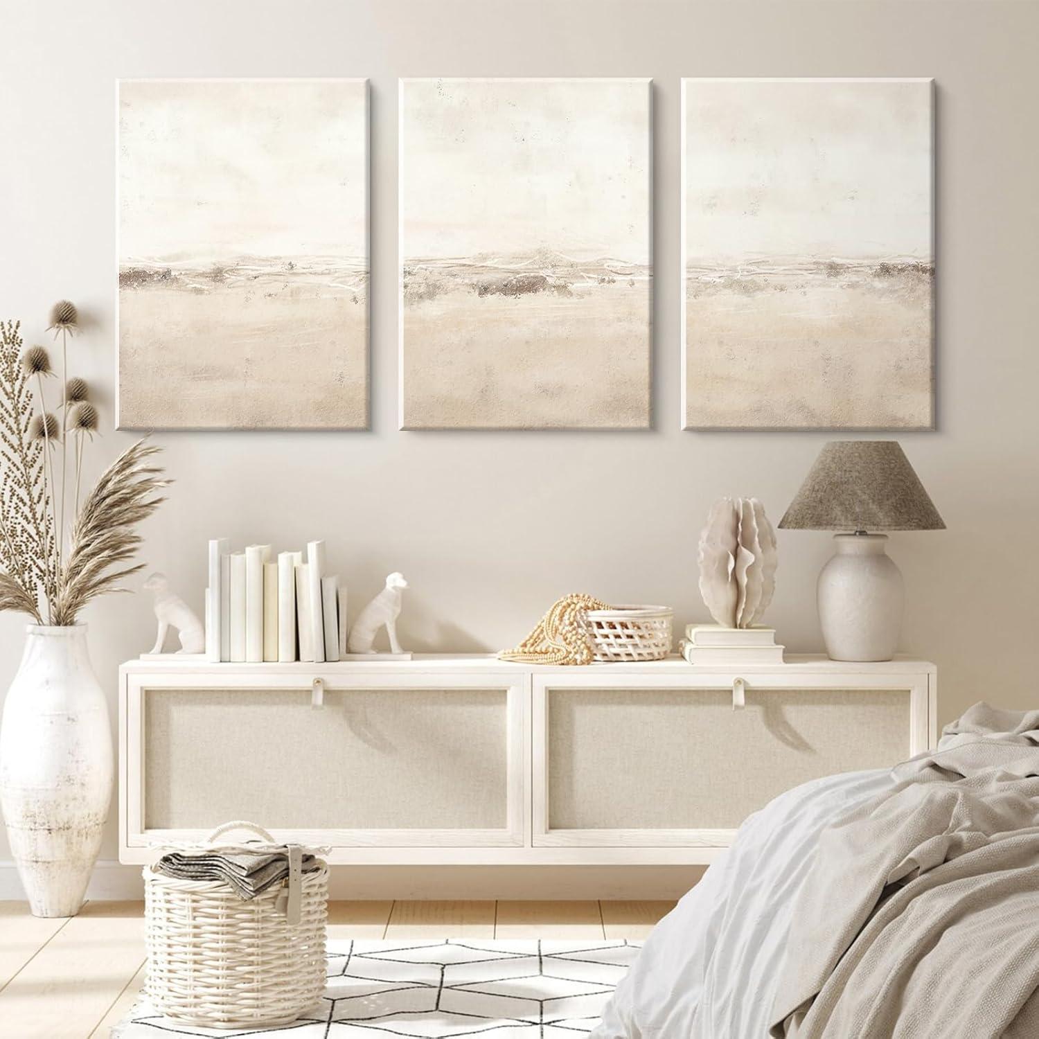 Conjunto de 3 Impresiones en Lienzo Abstracto Baccone 91x61 cm