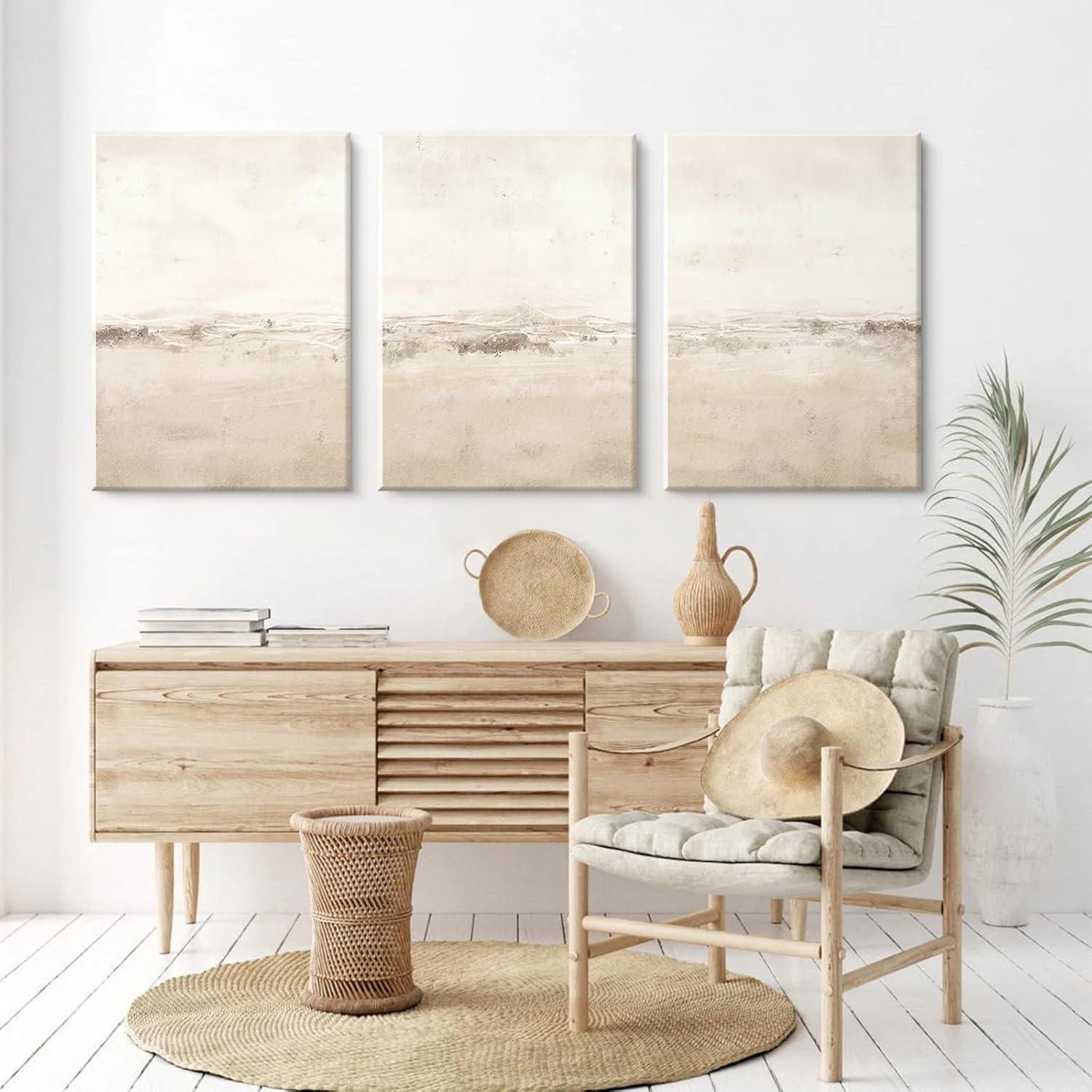 Conjunto de 3 Impresiones en Lienzo Abstracto Baccone 91x61 cm