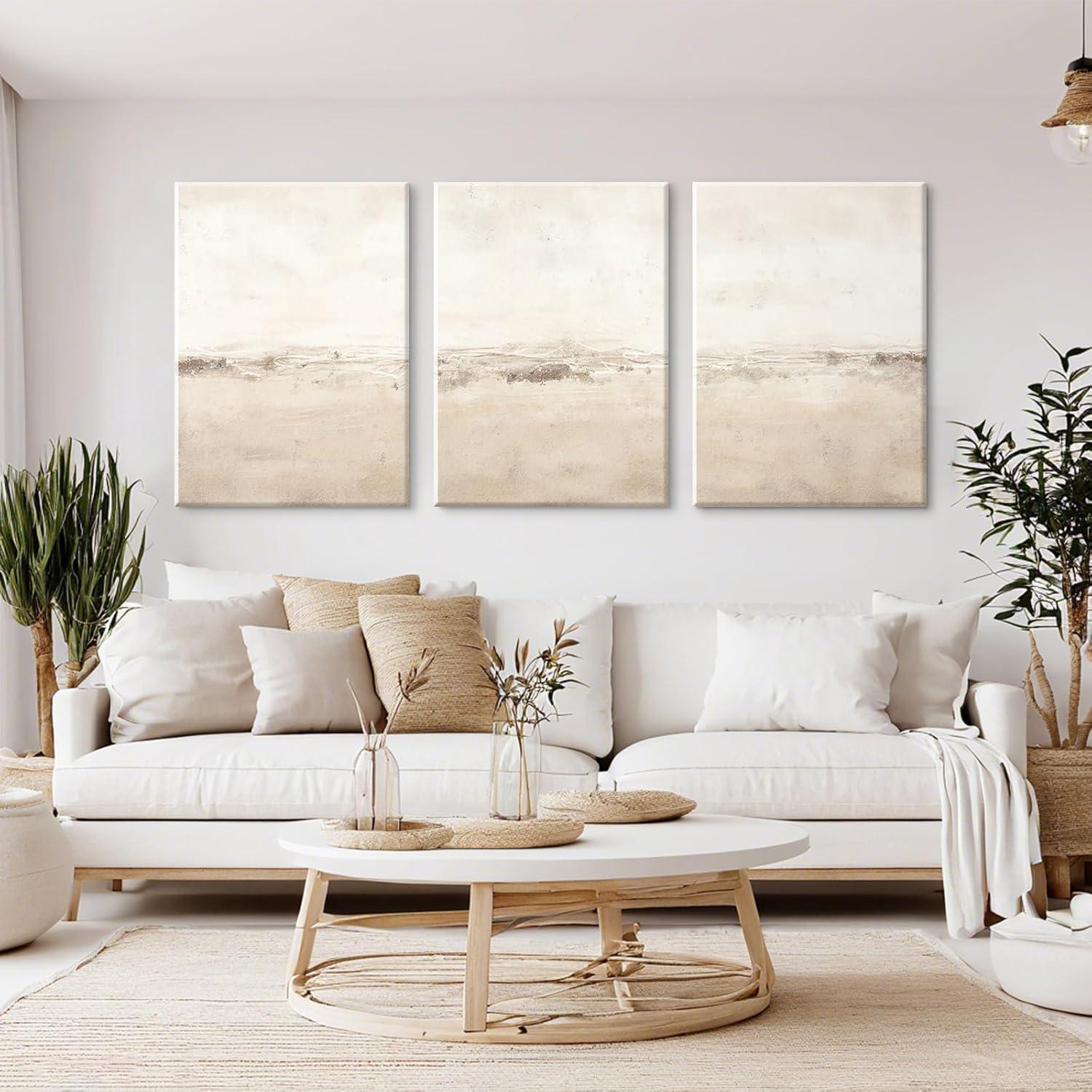 Conjunto de 3 Impresiones en Lienzo Abstracto Baccone 91x61 cm