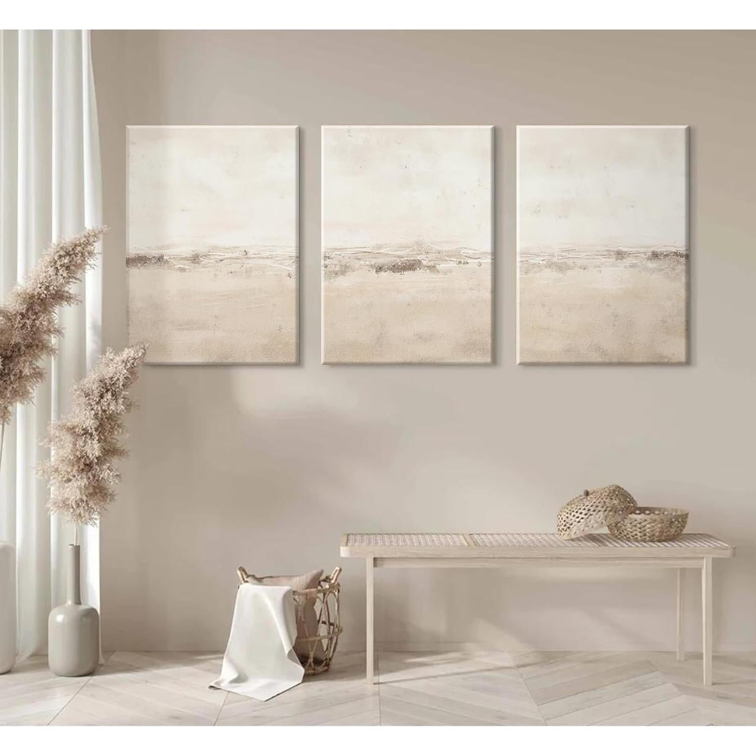 Conjunto de 3 Impresiones en Lienzo Abstracto Baccone 91x61 cm