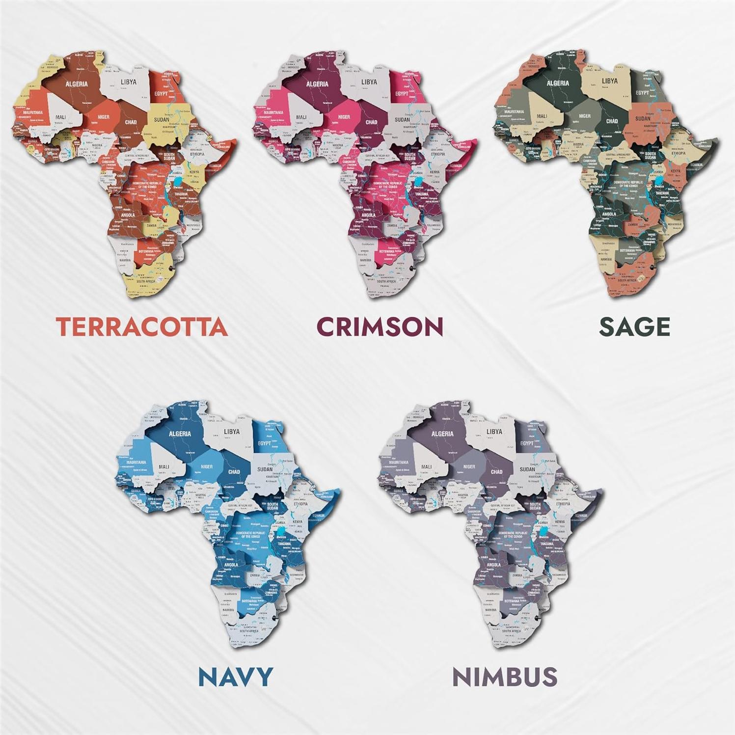 Mapa Mundial 3D de Madera Nimbus - Decoración de Pared Mediana