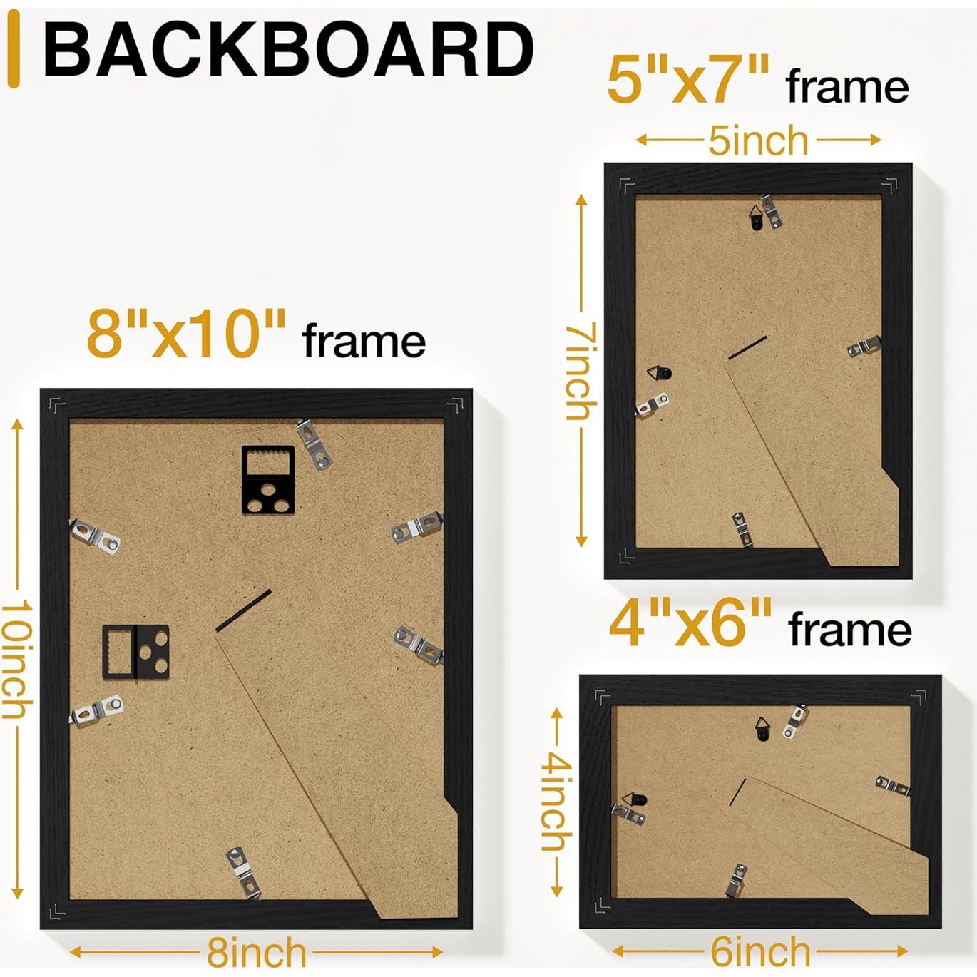 Conjunto de 15 Marcos de Fotos Vittanly Negro Multi-Tamaños