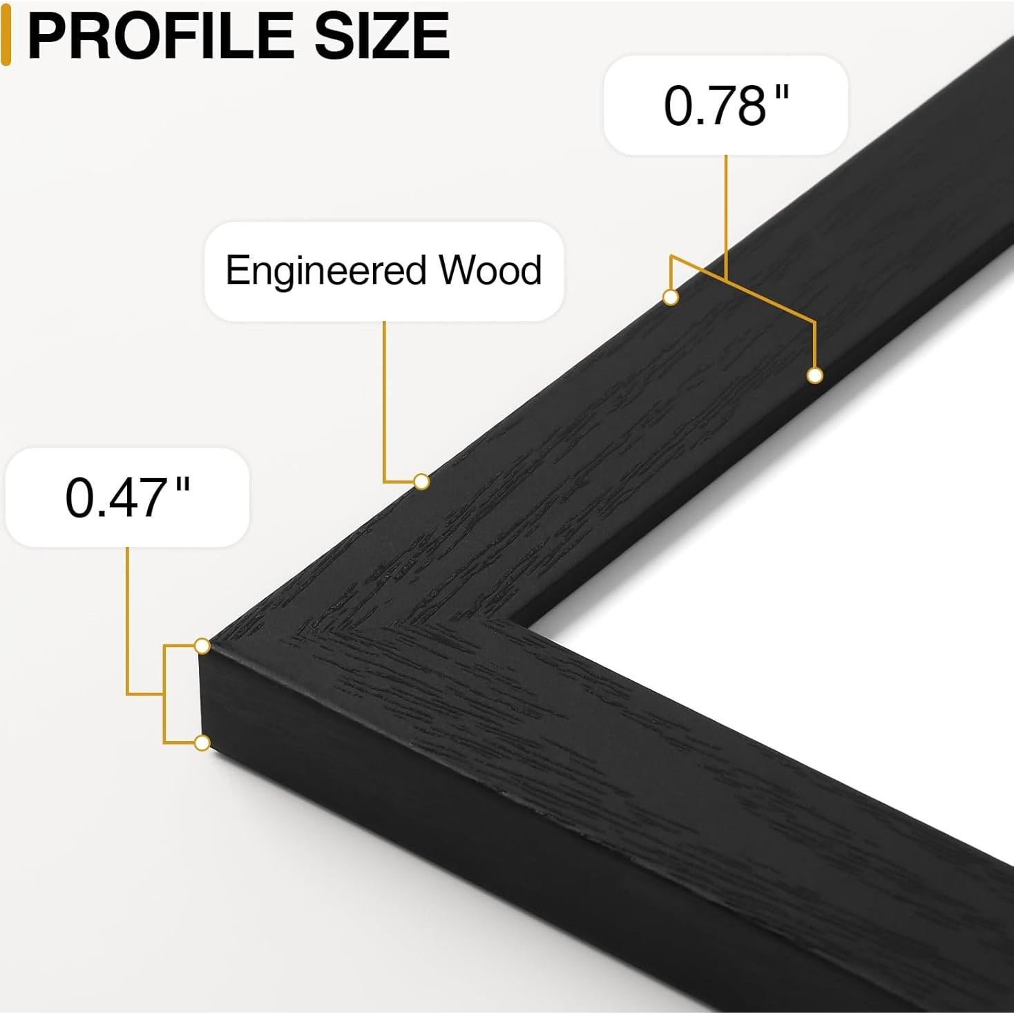 Vittanly 10 Paquete Marcos de Fotos Negros Madera Ingenierizada