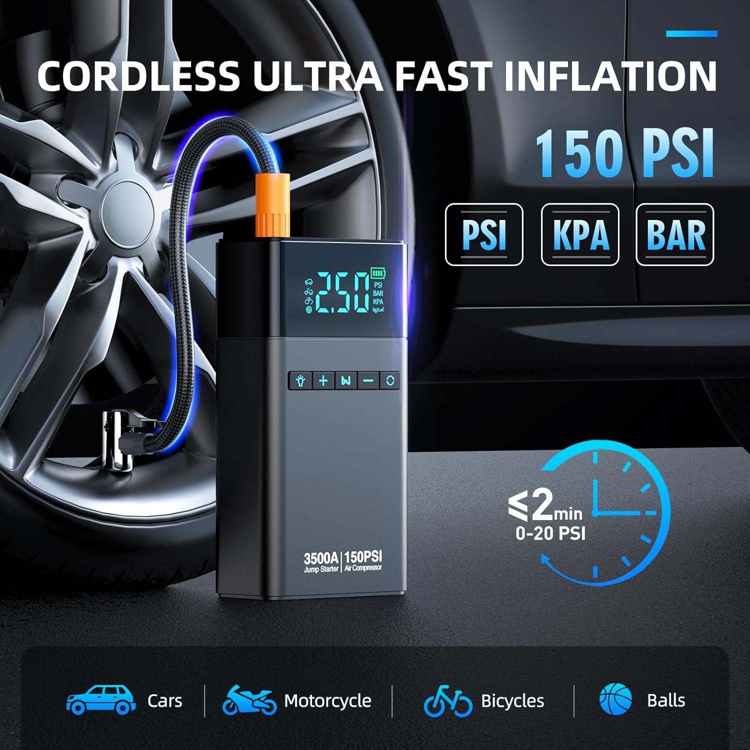 Arrancador de Batería CZKBG YL03 3500A con Compresor 150 PSI