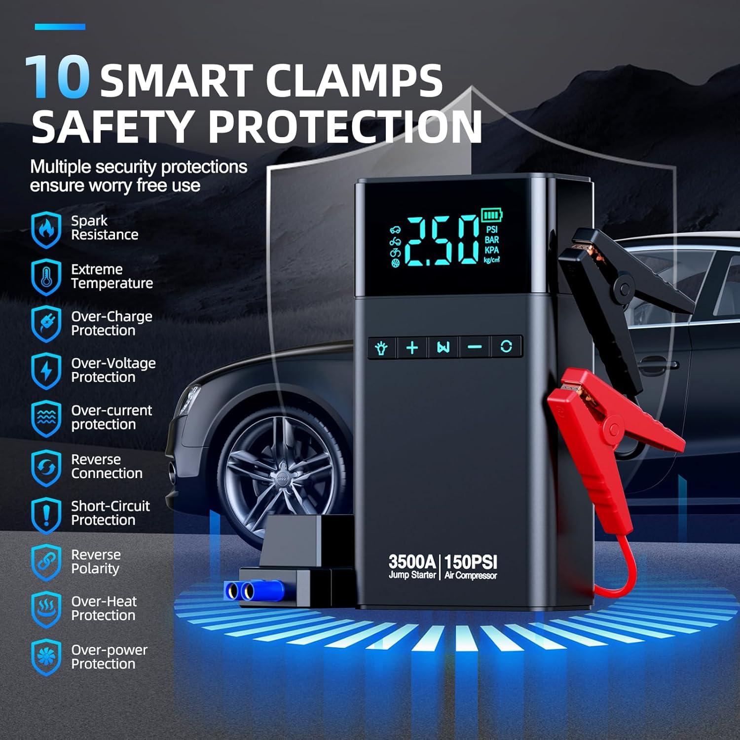 Arrancador de Batería CZKBG YL03 3500A con Compresor 150 PSI