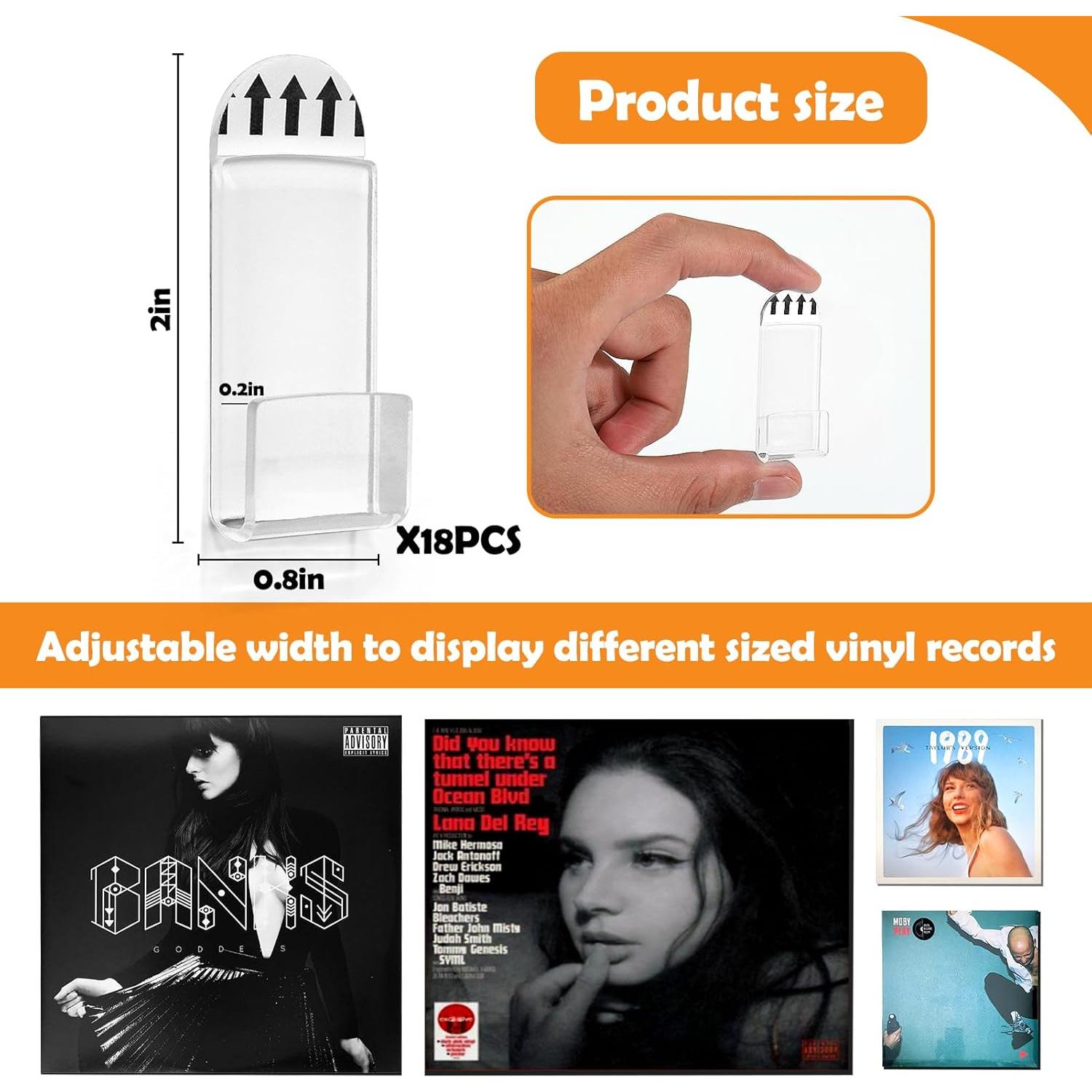 Soporte de Pared para Discos de Vinilo Vodolo 18 PCS Acrílico