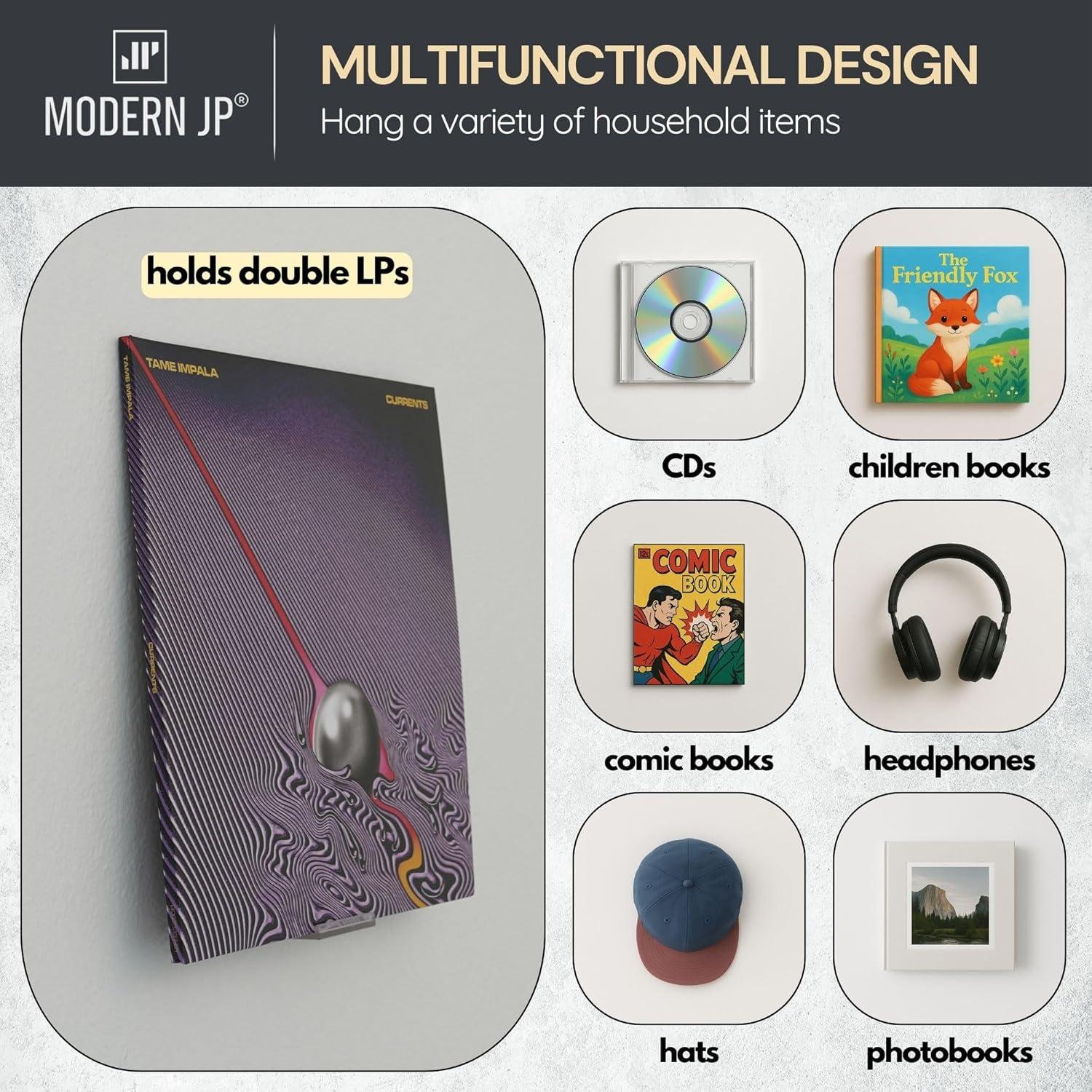 Soporte de Pared para Discos de Vinilo Modern JP - 16 Unidades