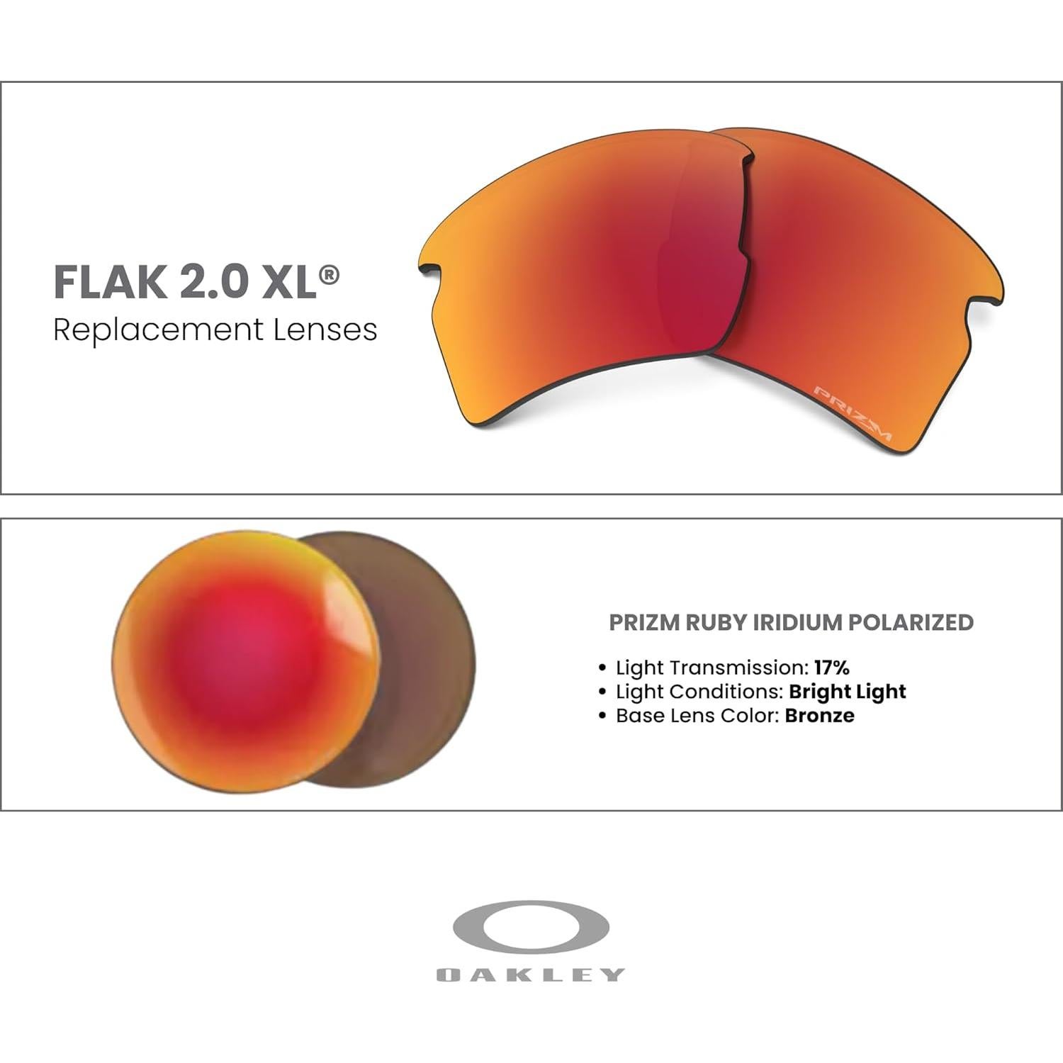 Lentes de Reemplazo Oakley Flak 2.0 XL Polarizados Prizm Ruby