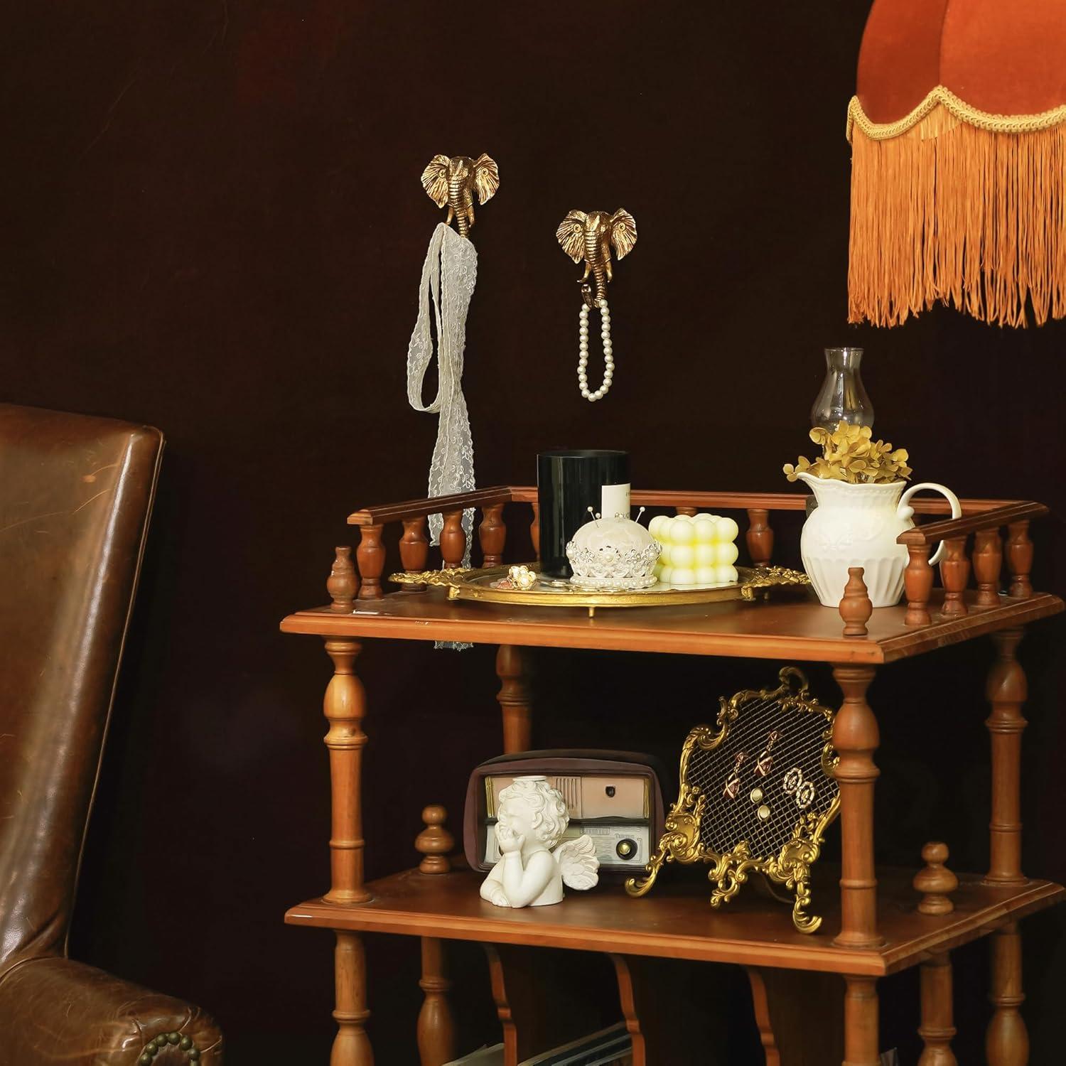 Gancho de Abrigo Metálico Dorado SOFFEE DESIGN Elefante 2 Pcs