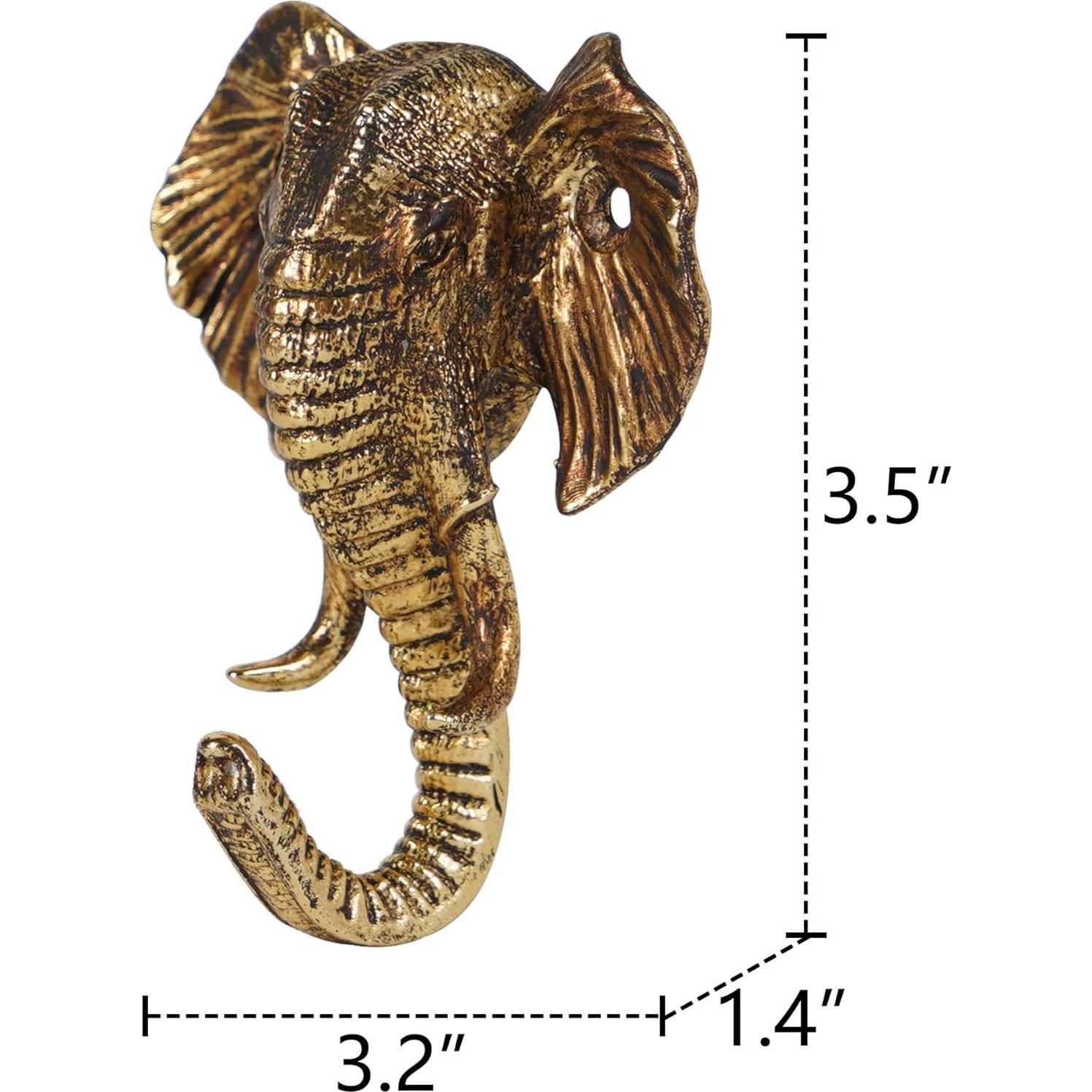 Gancho de Abrigo Metálico Dorado SOFFEE DESIGN Elefante 2 Pcs