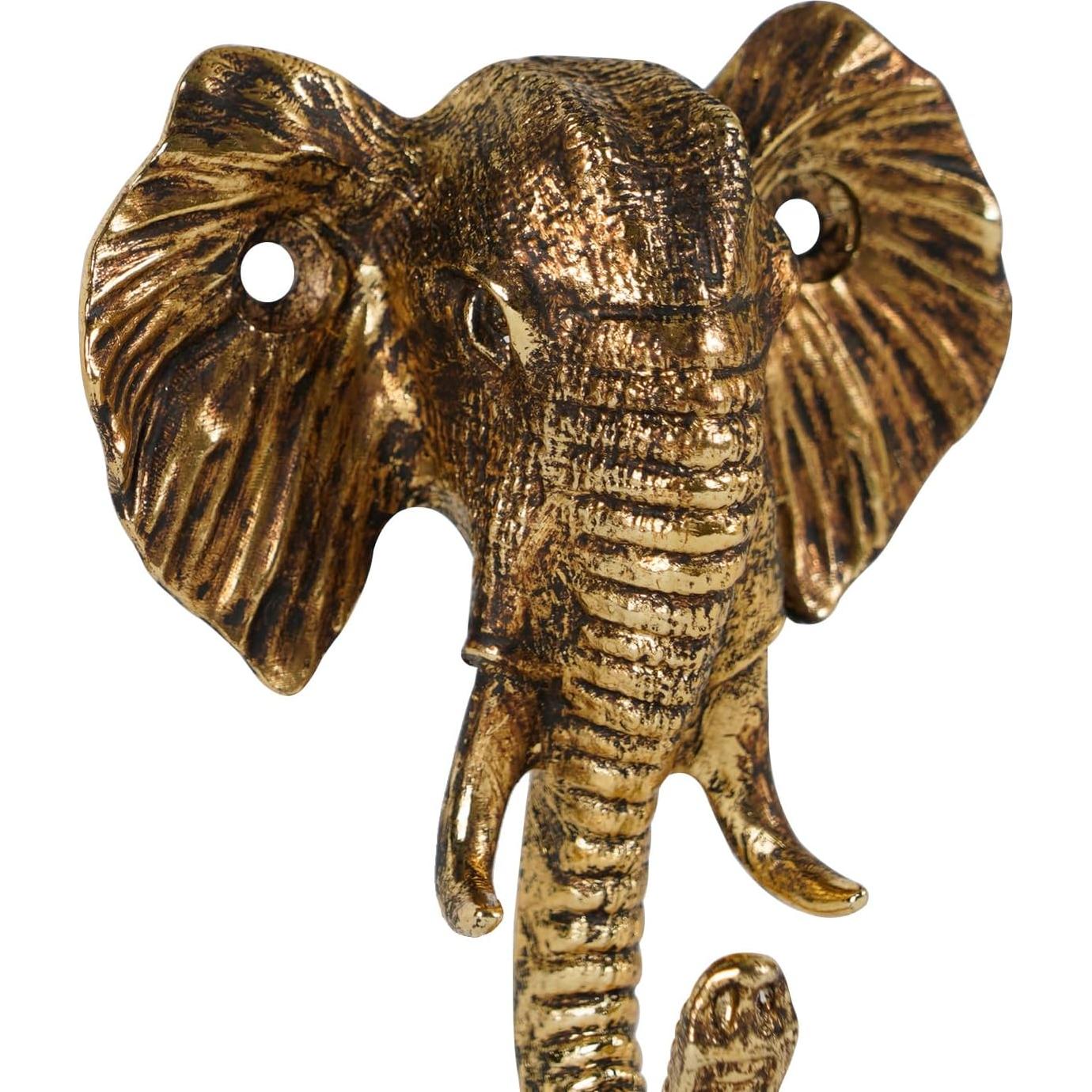 Gancho de Abrigo Metálico Dorado SOFFEE DESIGN Elefante 2 Pcs