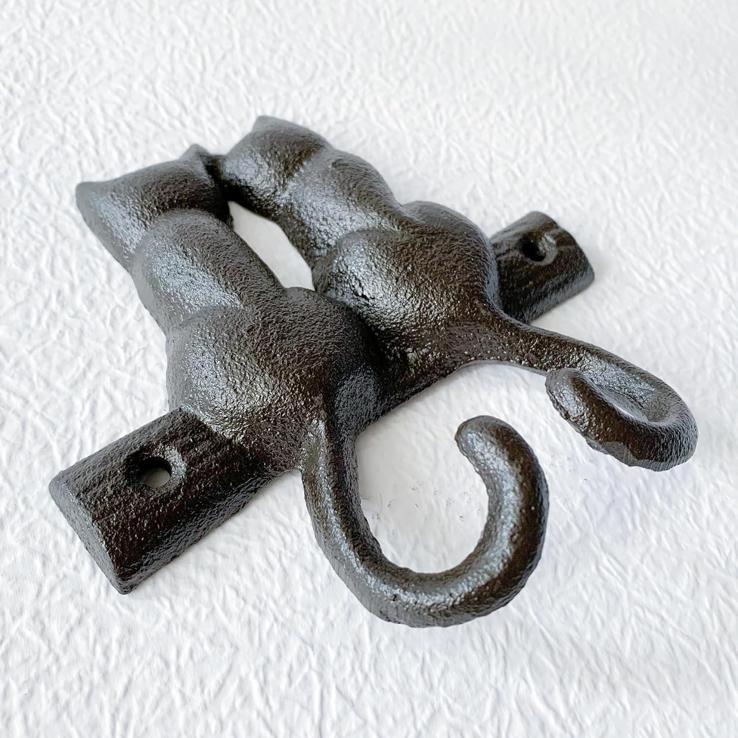 Percha Decorativa de Pared Zorues Gato Rústico 1 Gancho Metal