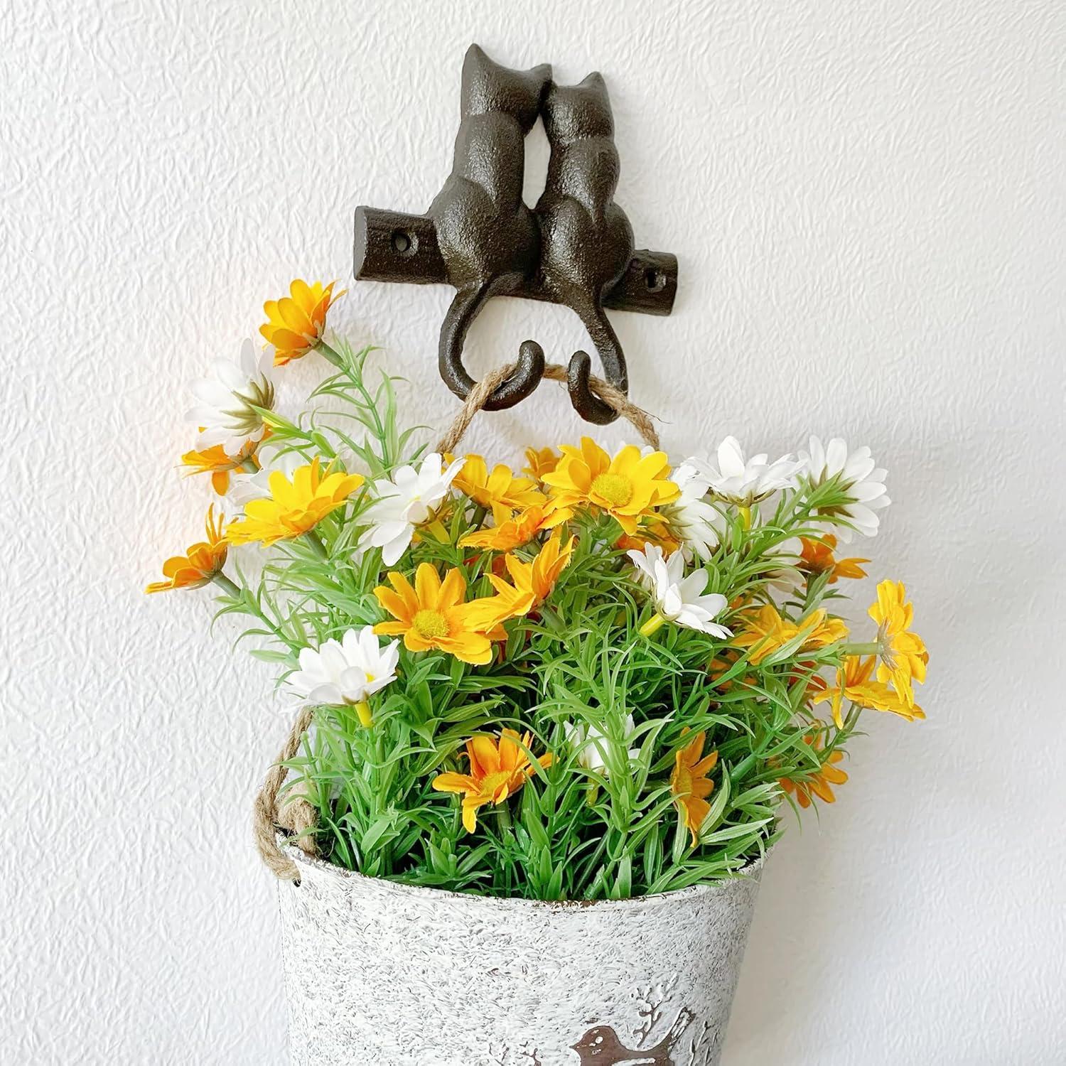 Percha Decorativa de Pared Zorues Gato Rústico 1 Gancho Metal