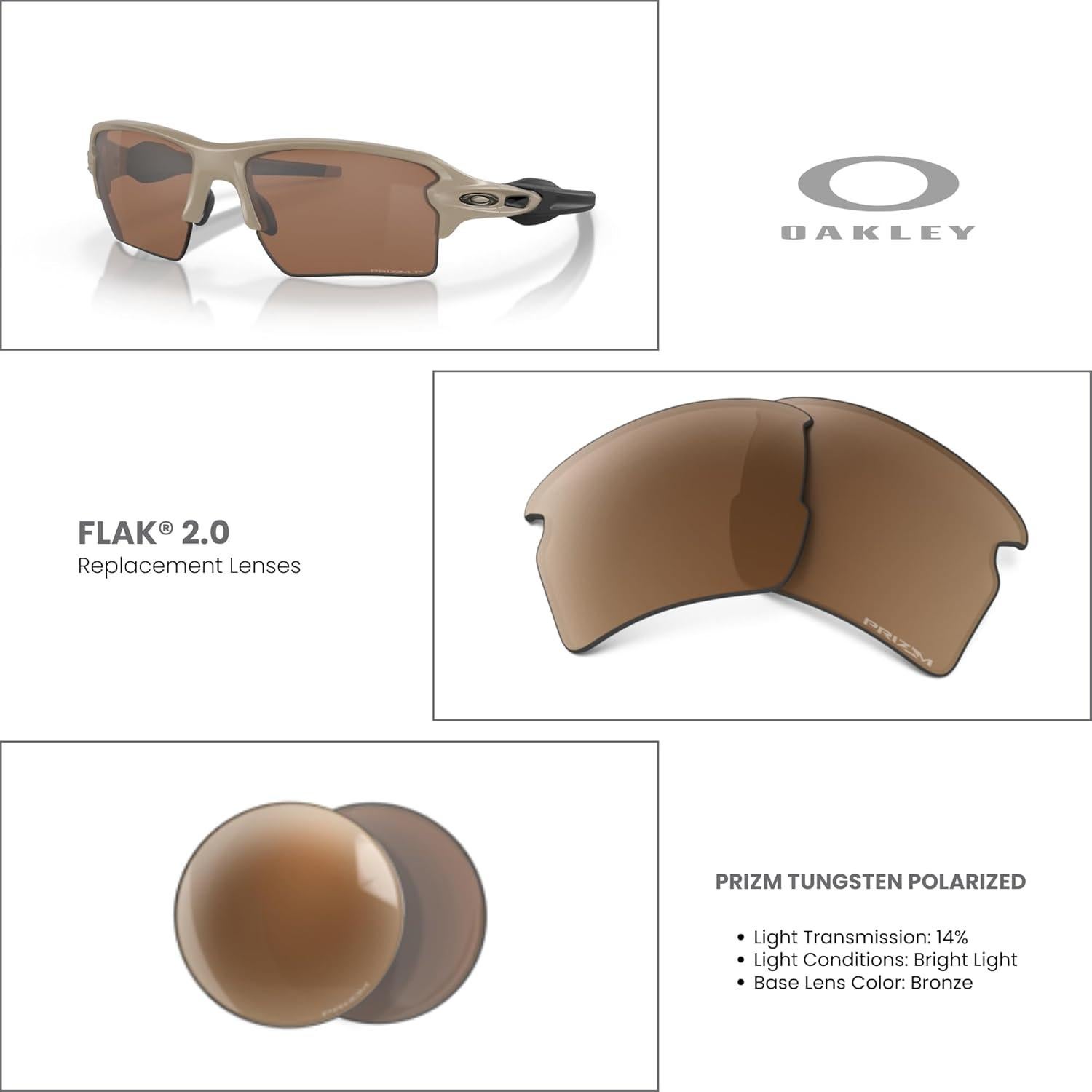 Lentes de Reemplazo Oakley Flak 2.0 XL Prizm Tungsten
