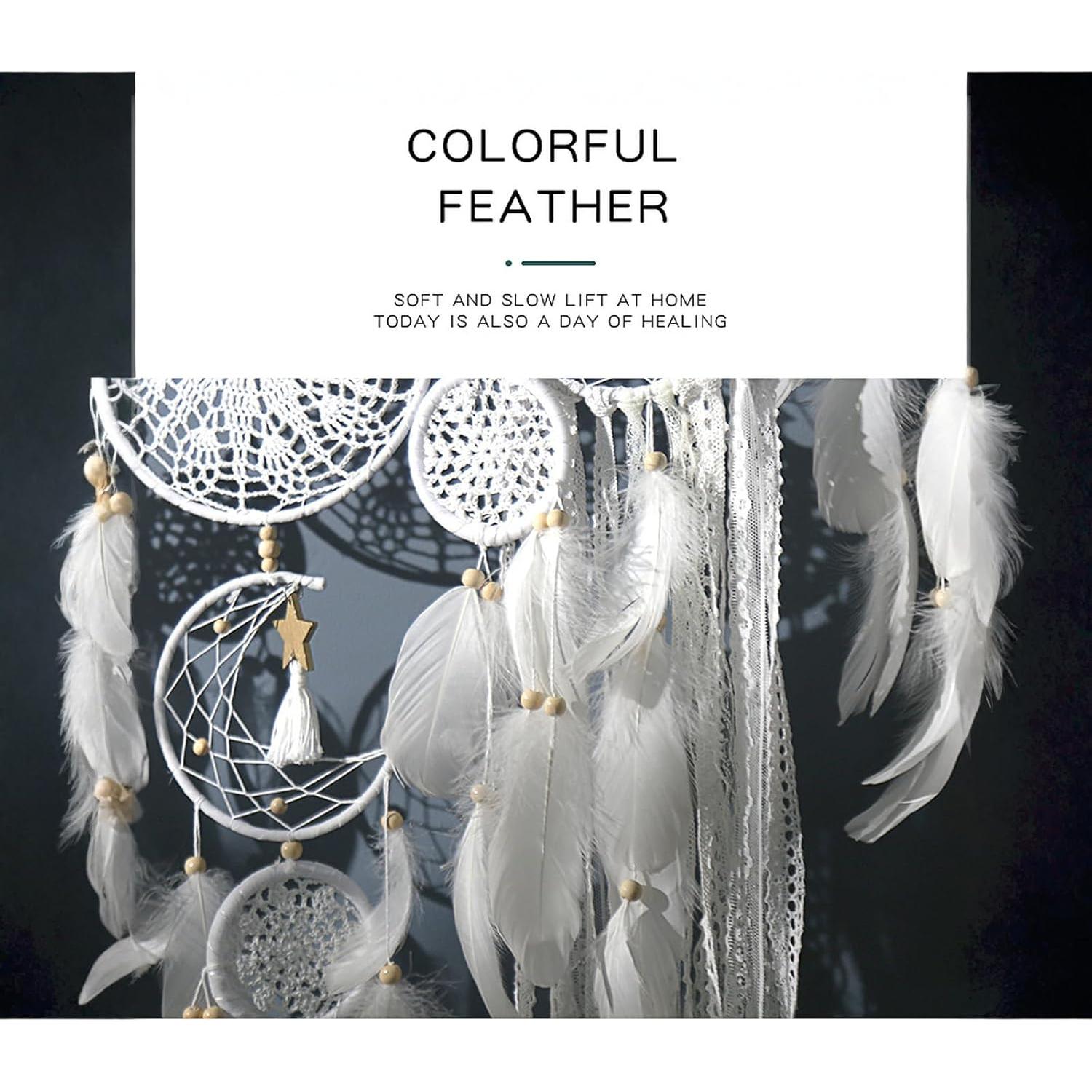 Atrapa Sueños Boho Thavgaf 30.5 cm con Plumas y Cuentas